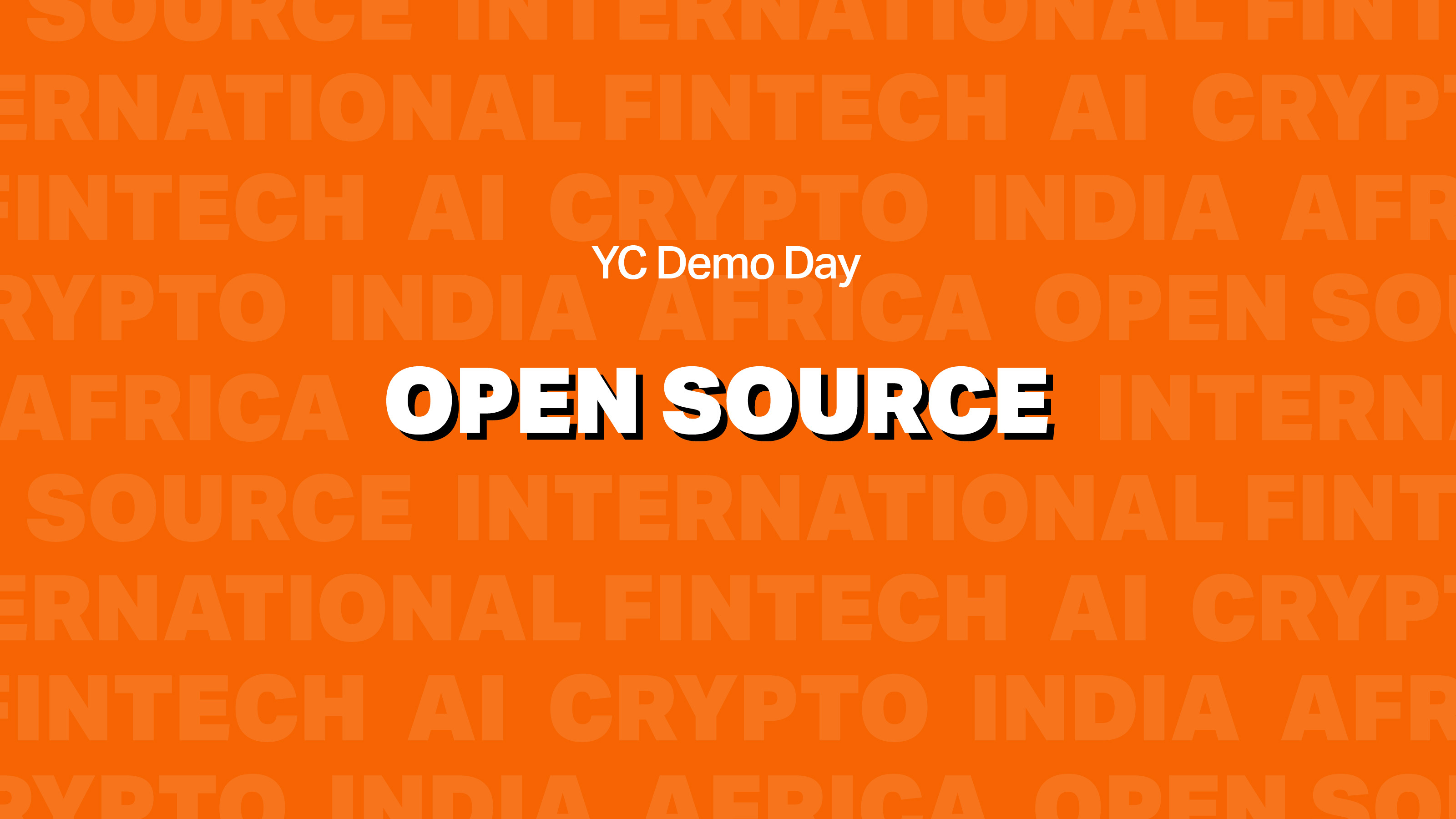an orange image that says YC Demo Day Open Source