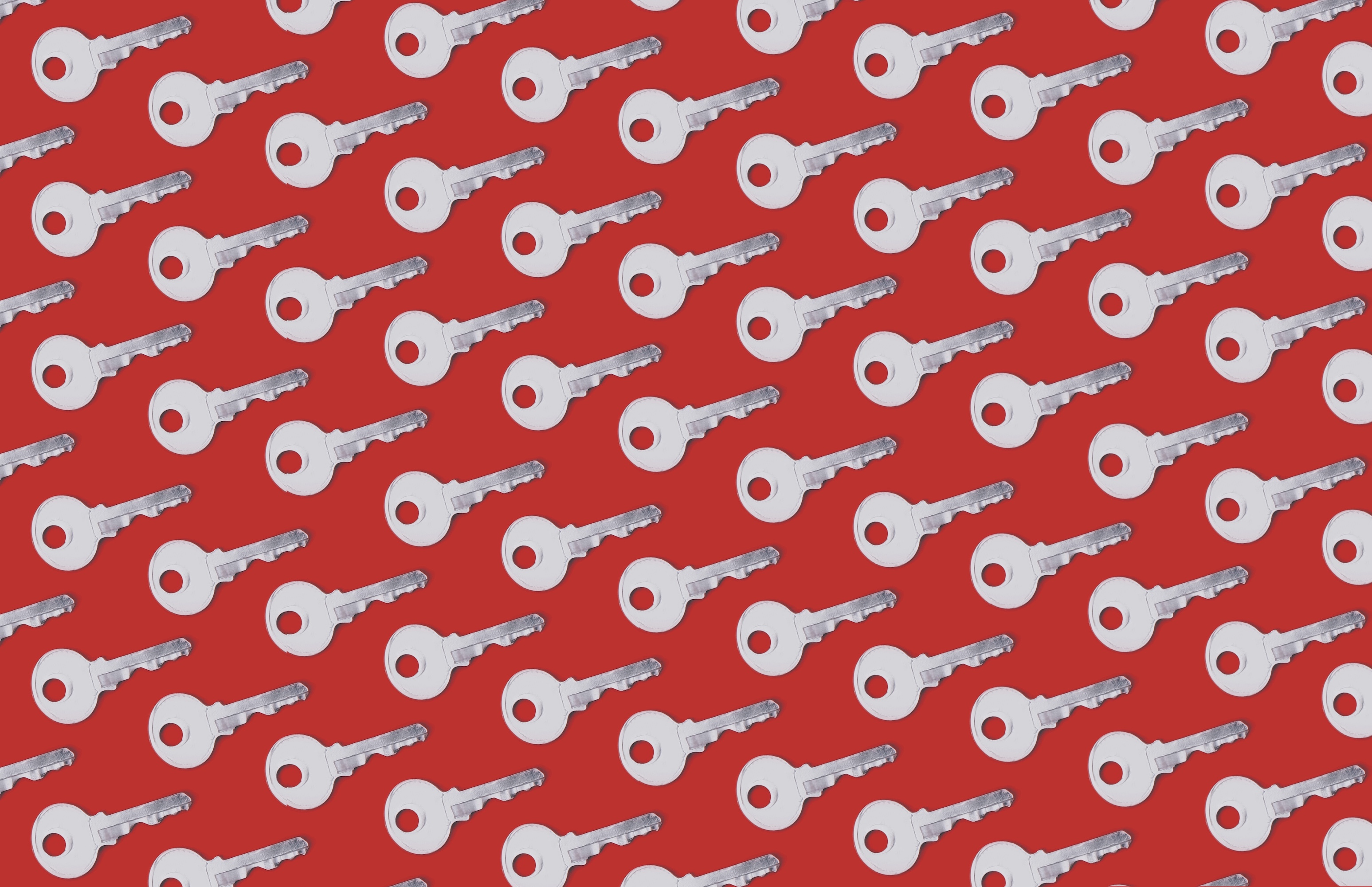 Keys on a red background
