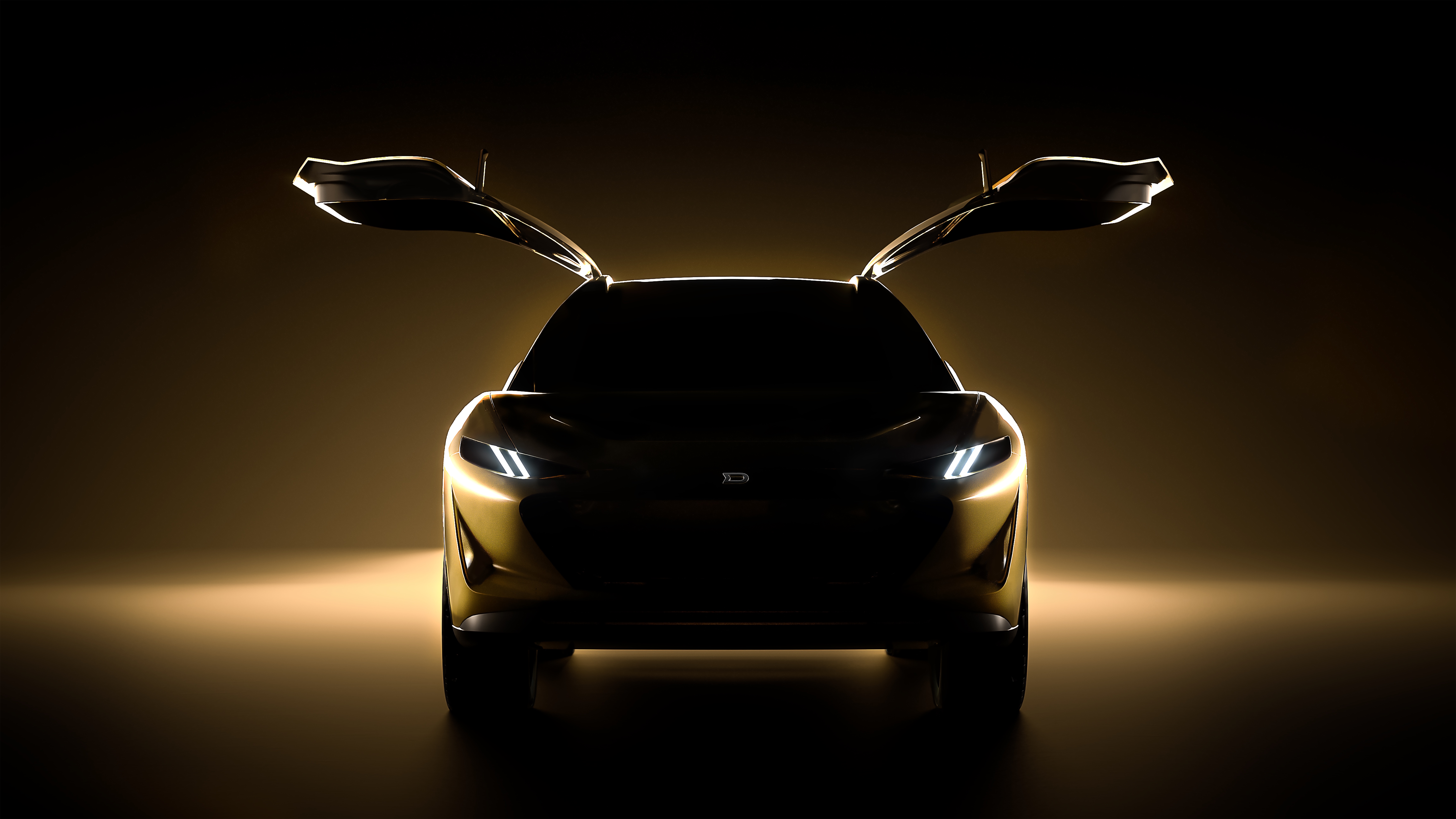 Drako Dragon; gull-wing car silhouette