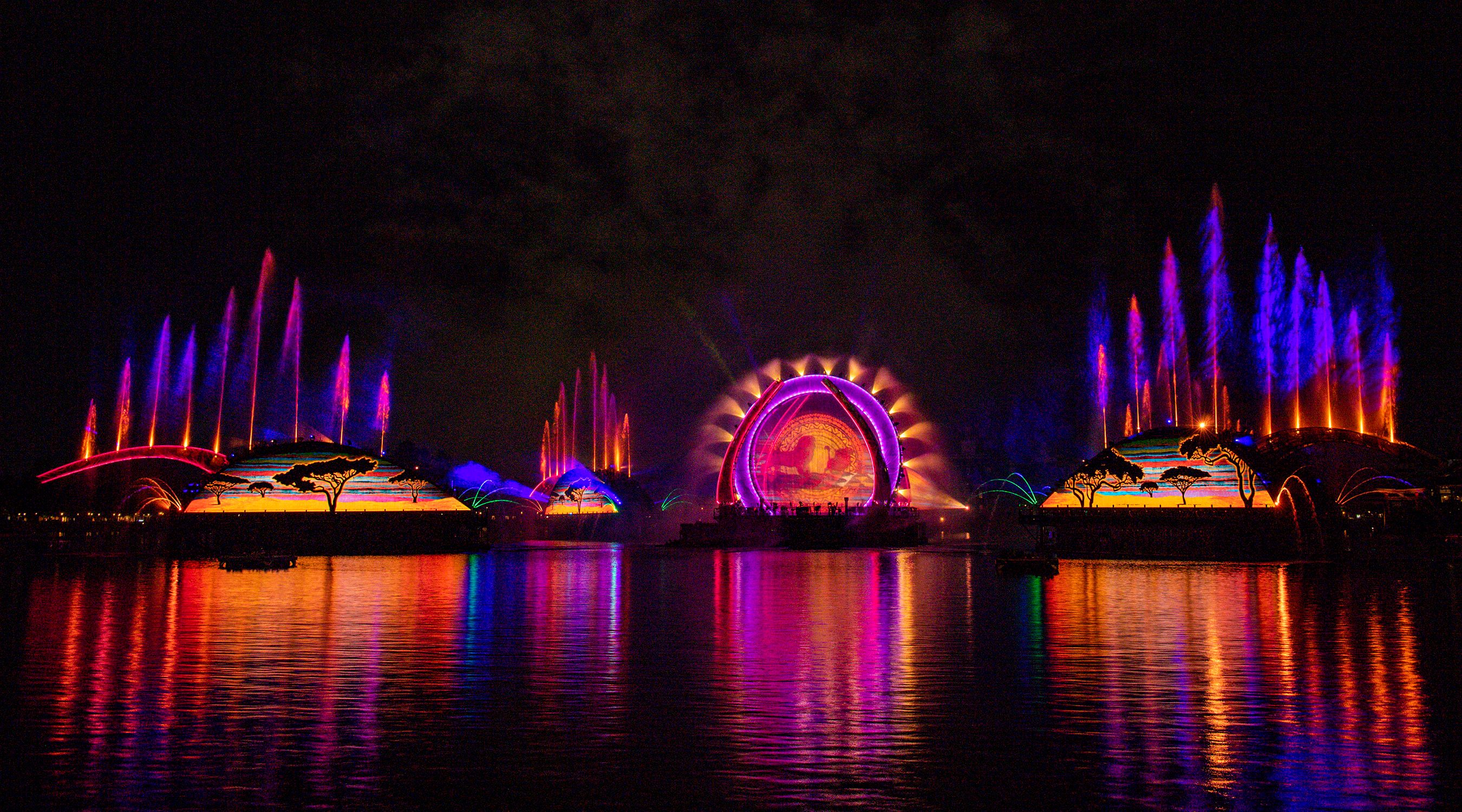 theme park at night