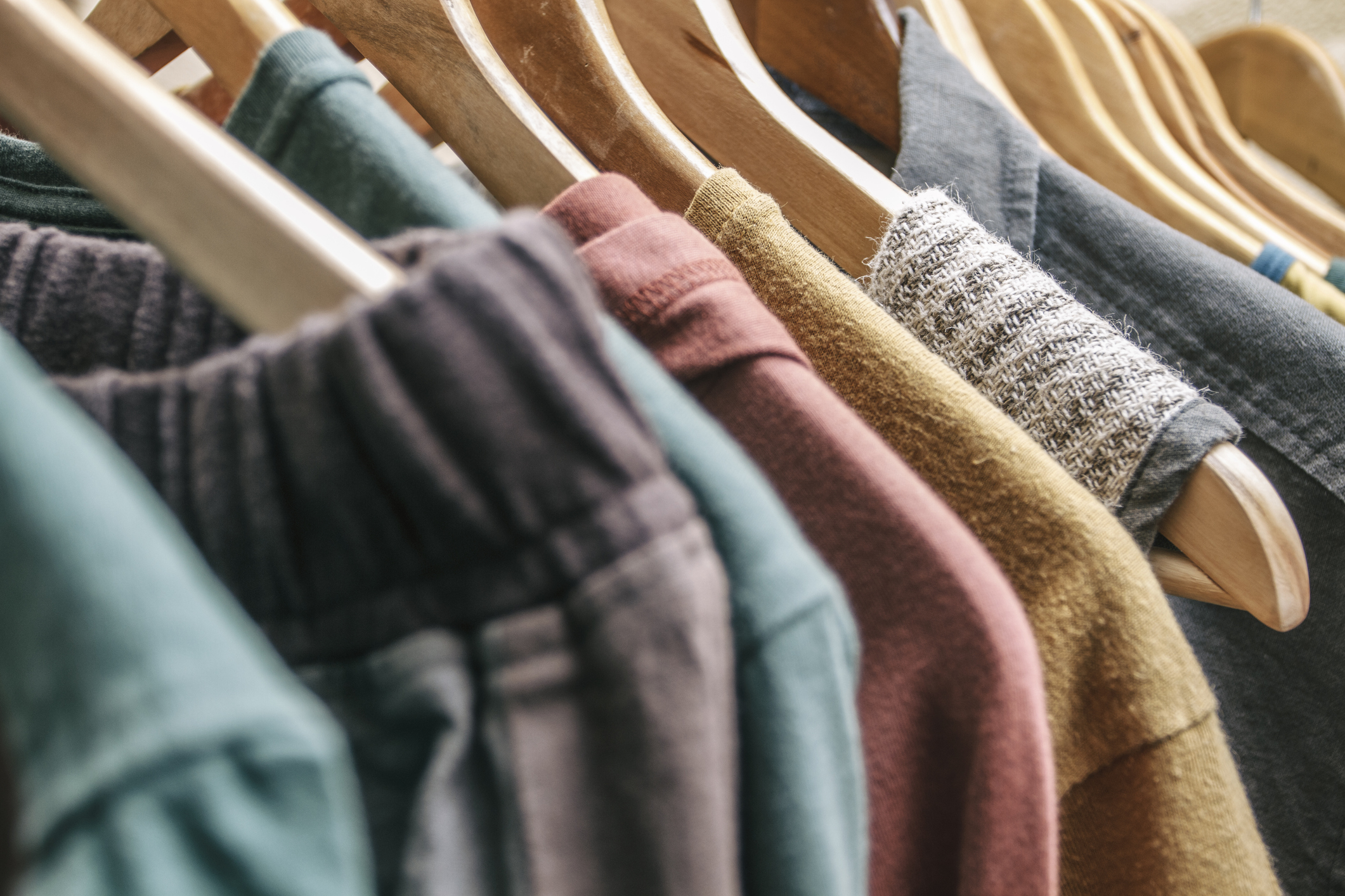 Clothes hanging on rack