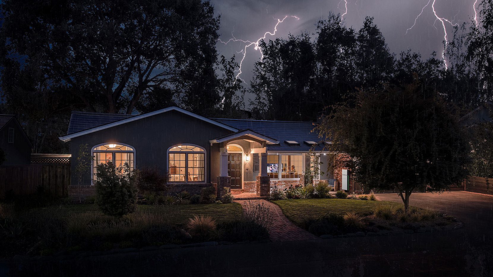 A promotional image of Tesla's solar roof.