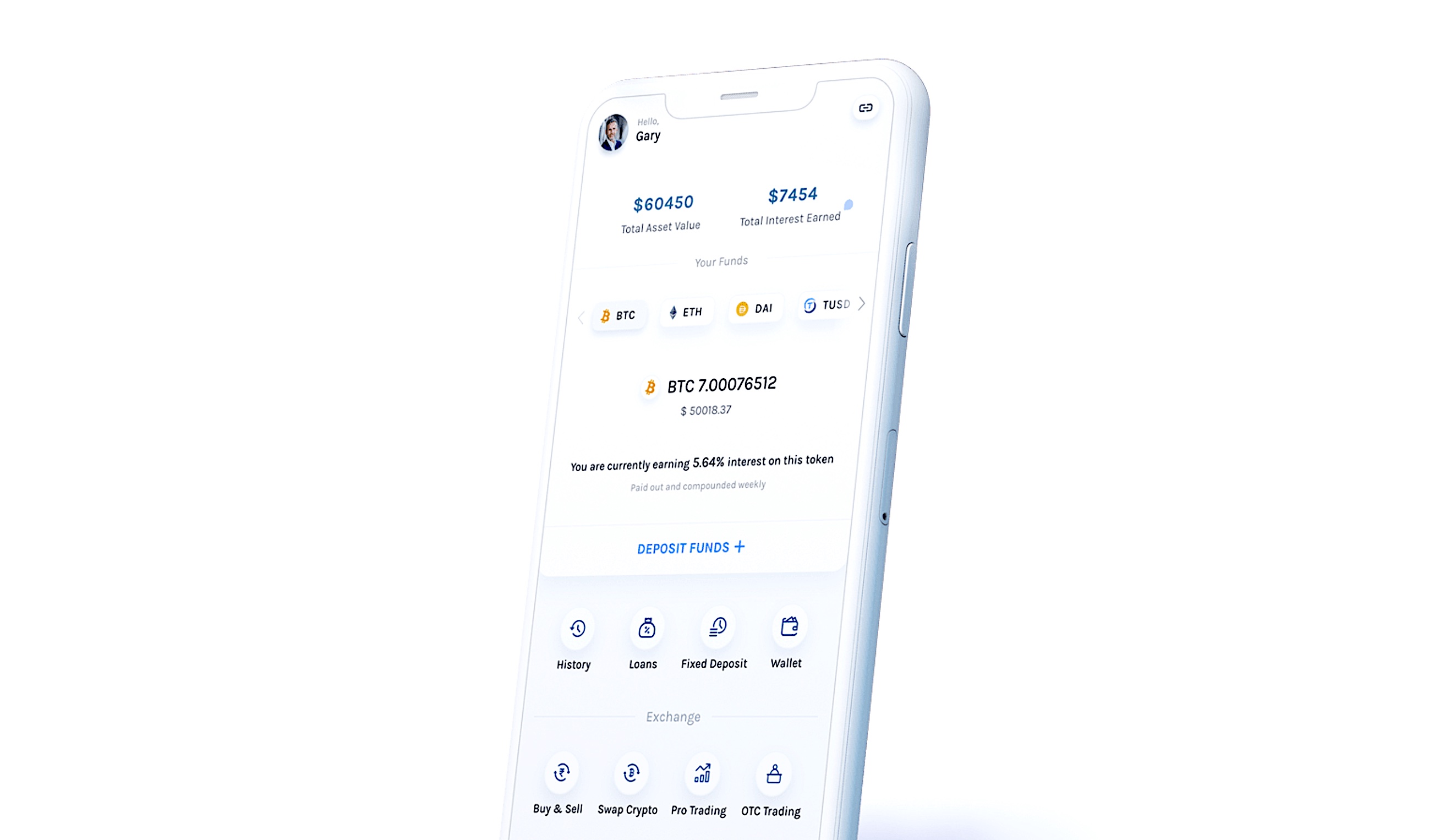 crypto account on smartphone
