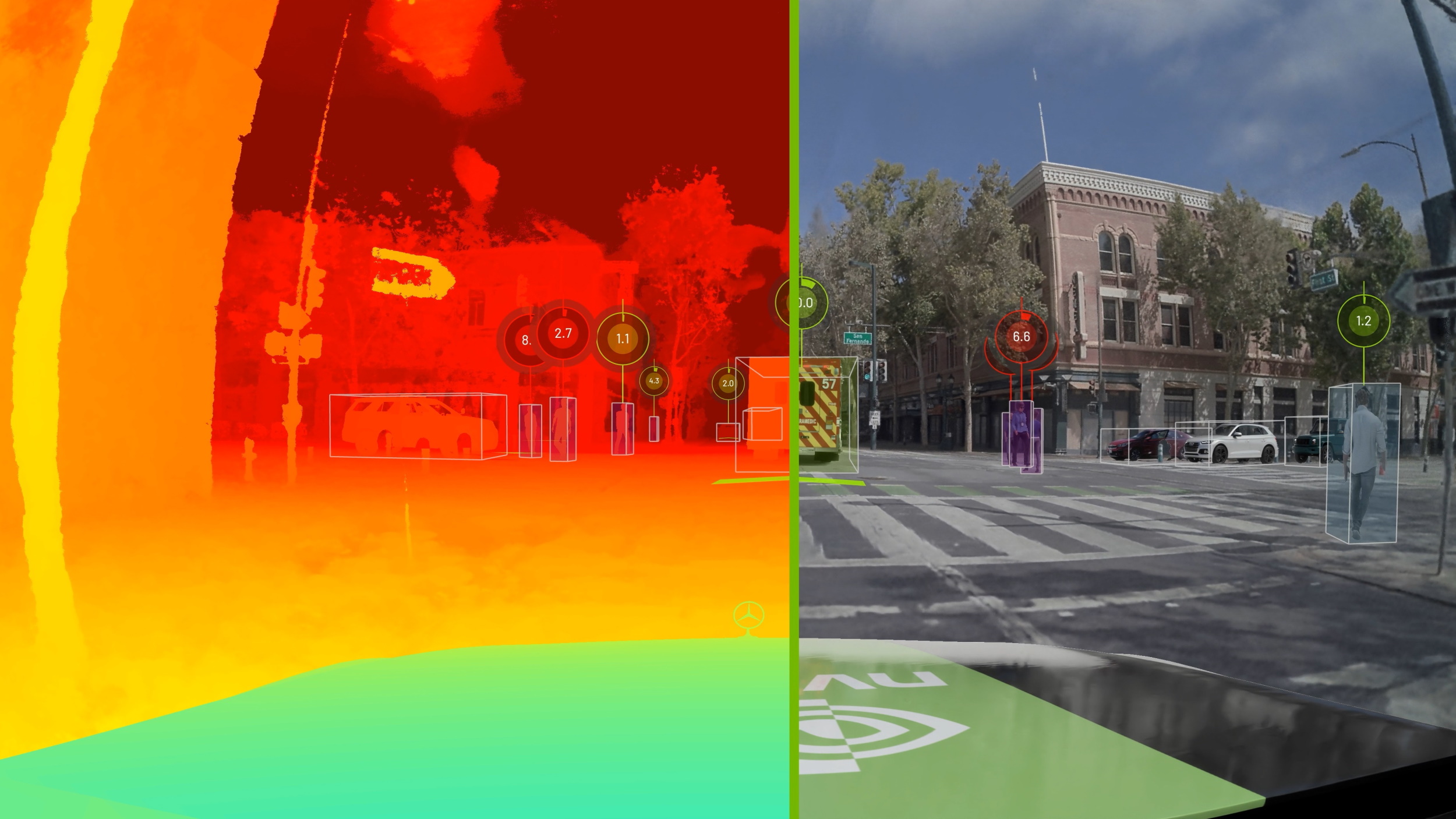 graphic showing pipeline between real world imagery and 3D simulation