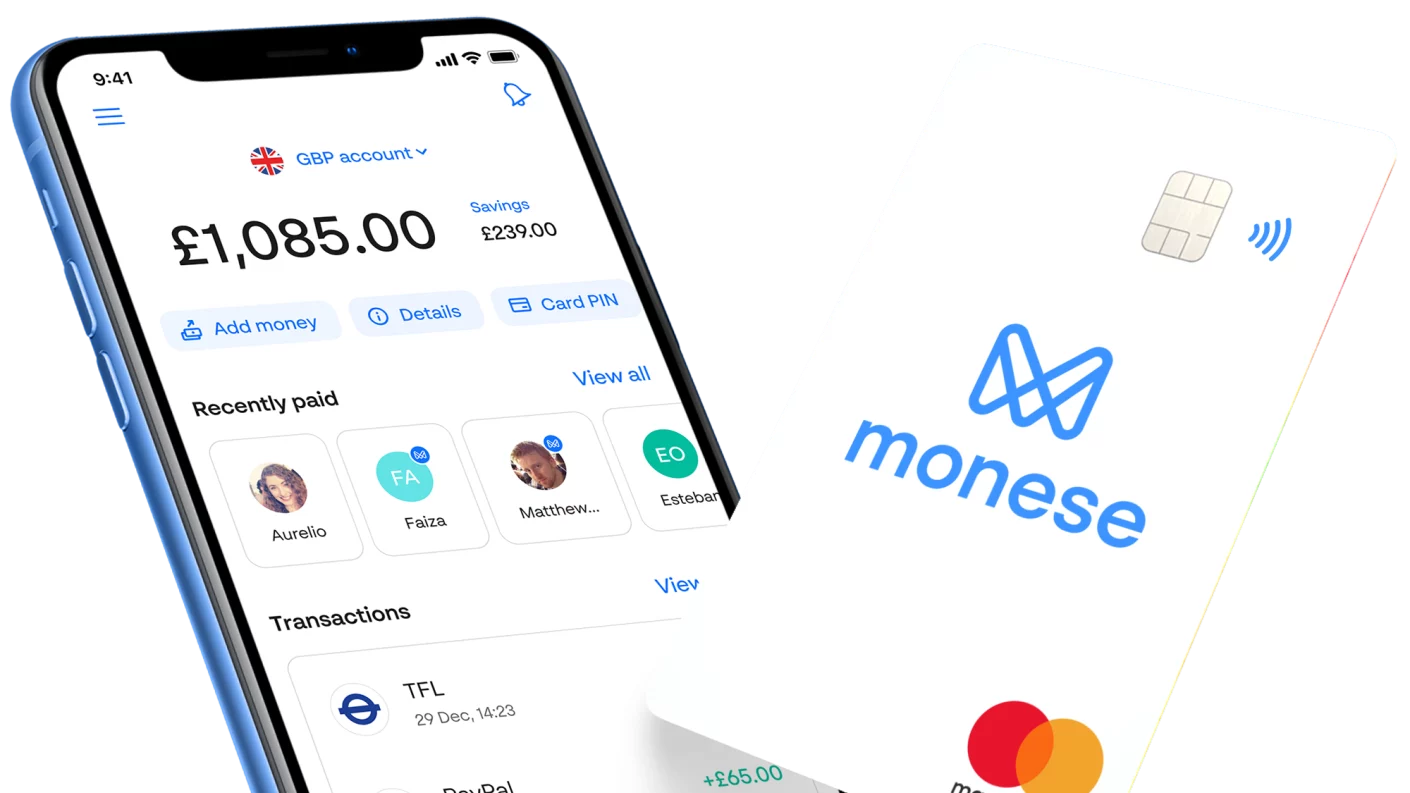 Monese app on smartphone