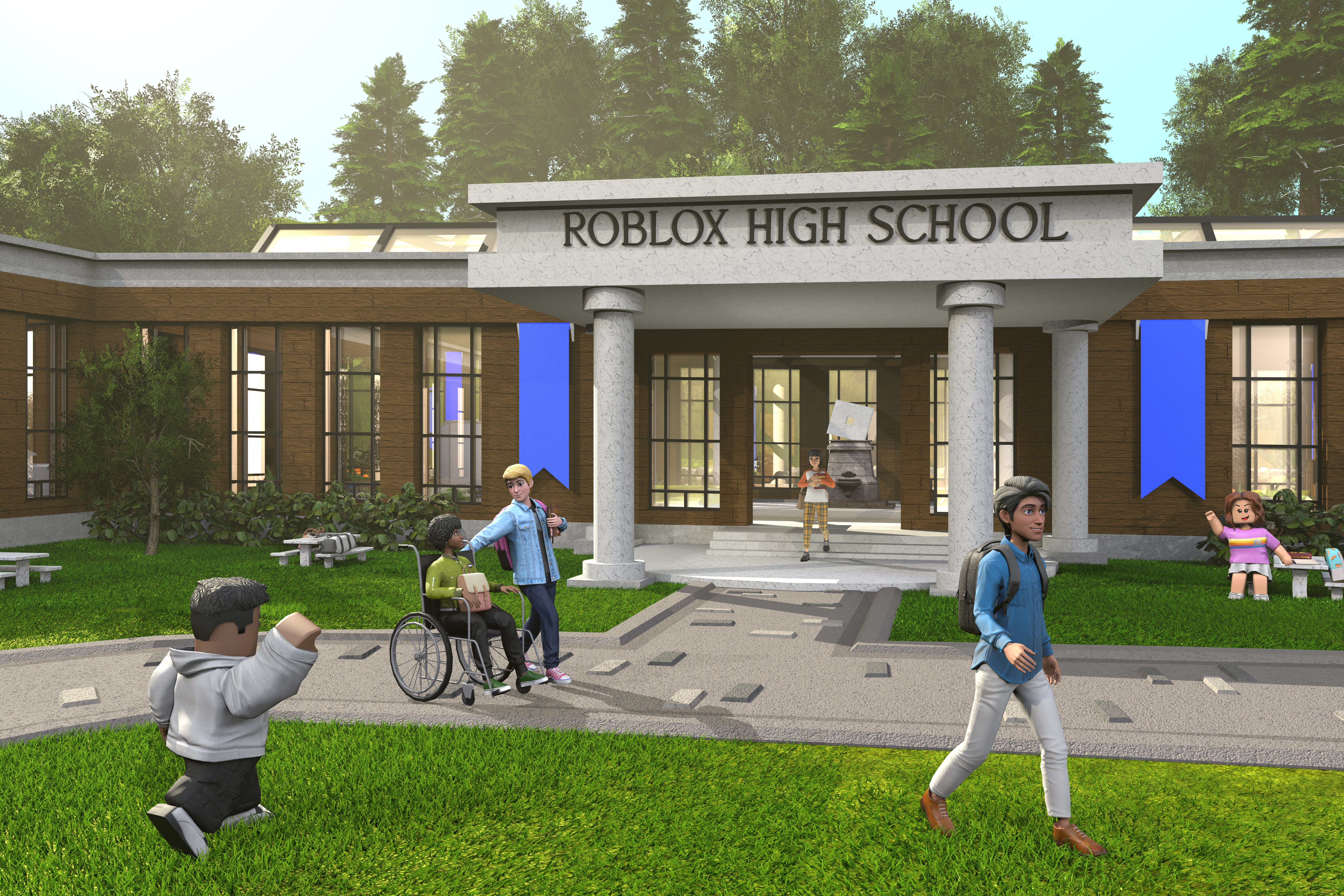 Roblox high school exterior
