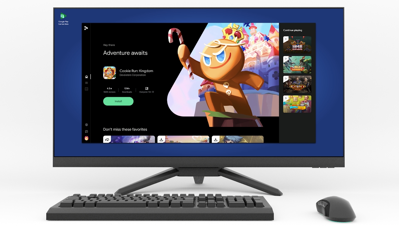 Google Play shown on desktop PC