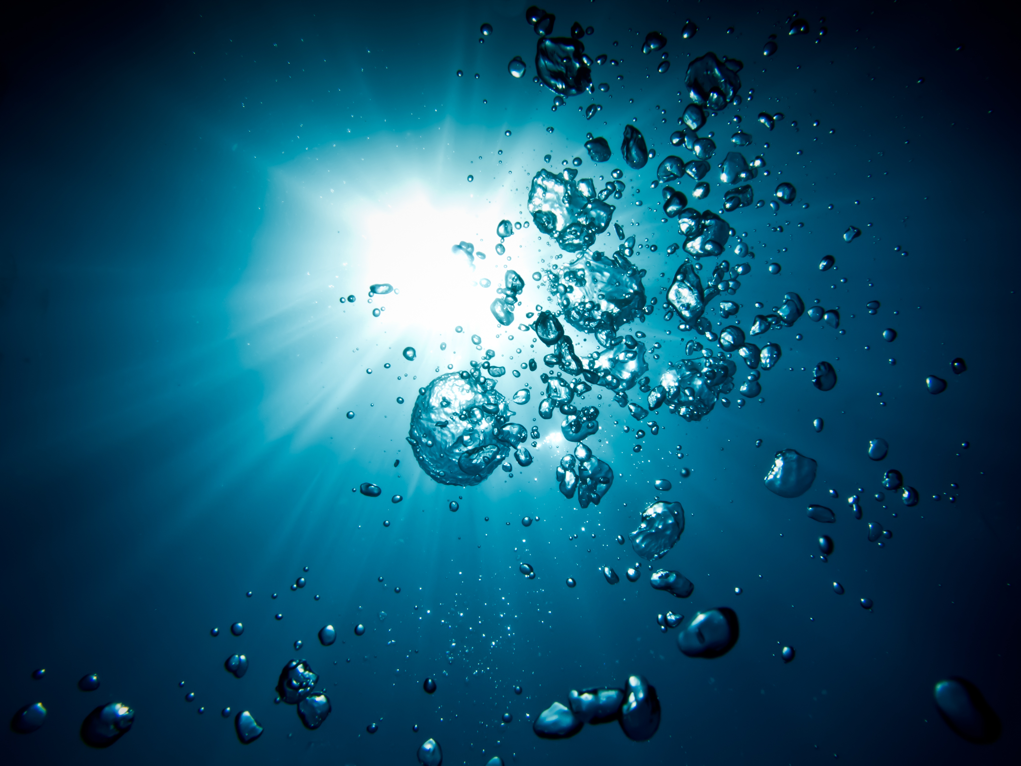 Water bubbles in the sea
