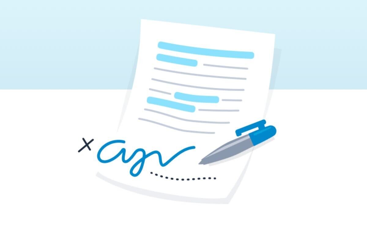 FormSwift; illustration of signing a document