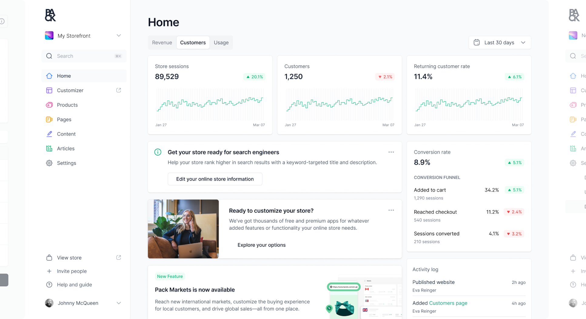 Pack headless commerce
