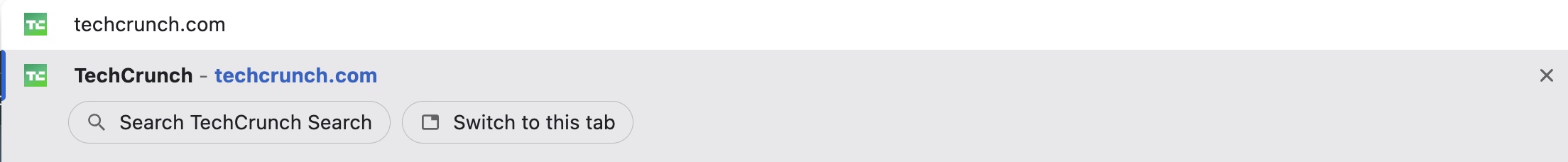 Chrome open tab in the address bar