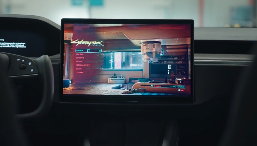 Dash screen inside a Tesla