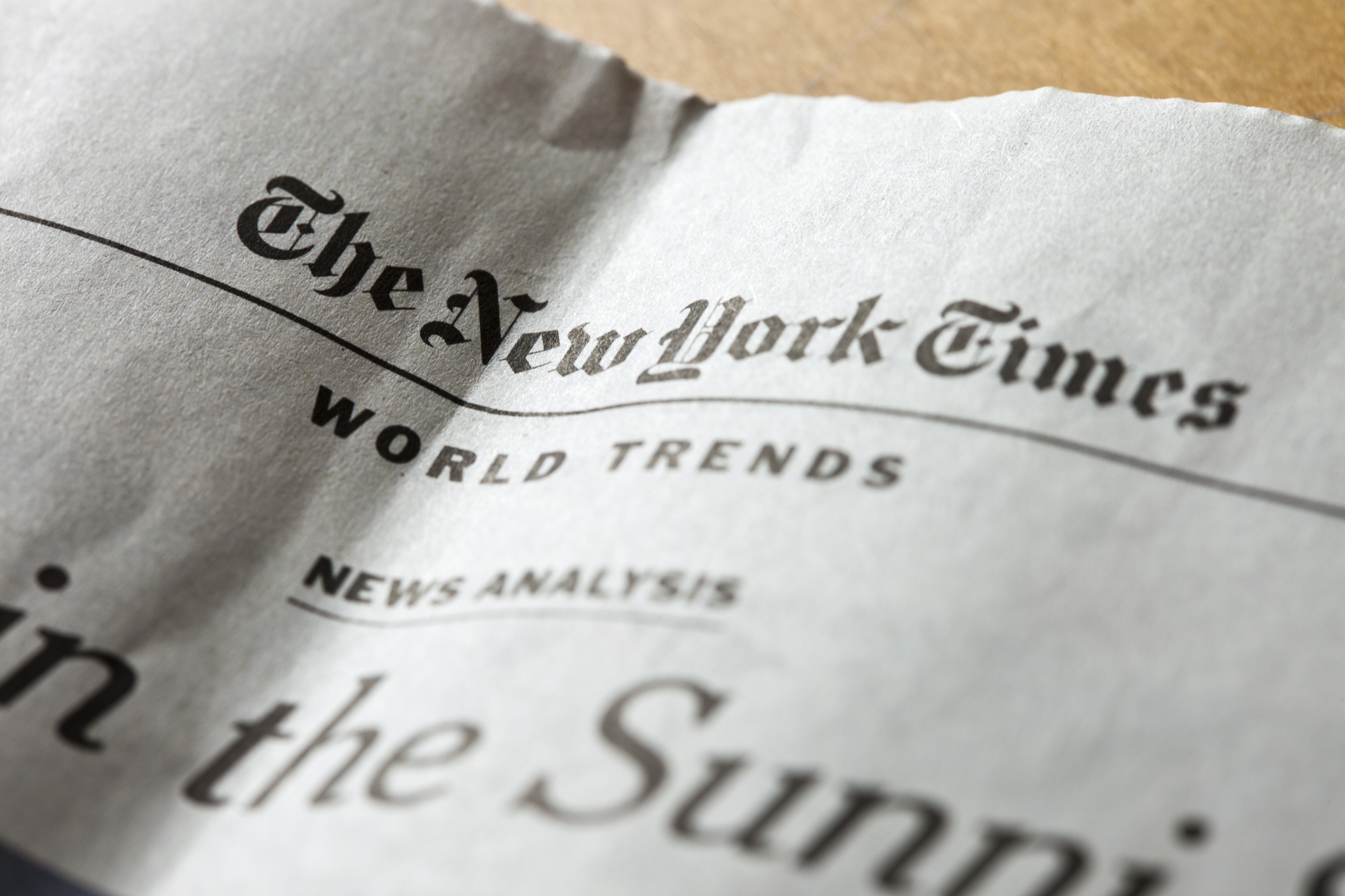 New York Times dead trees version of the World Trends page.