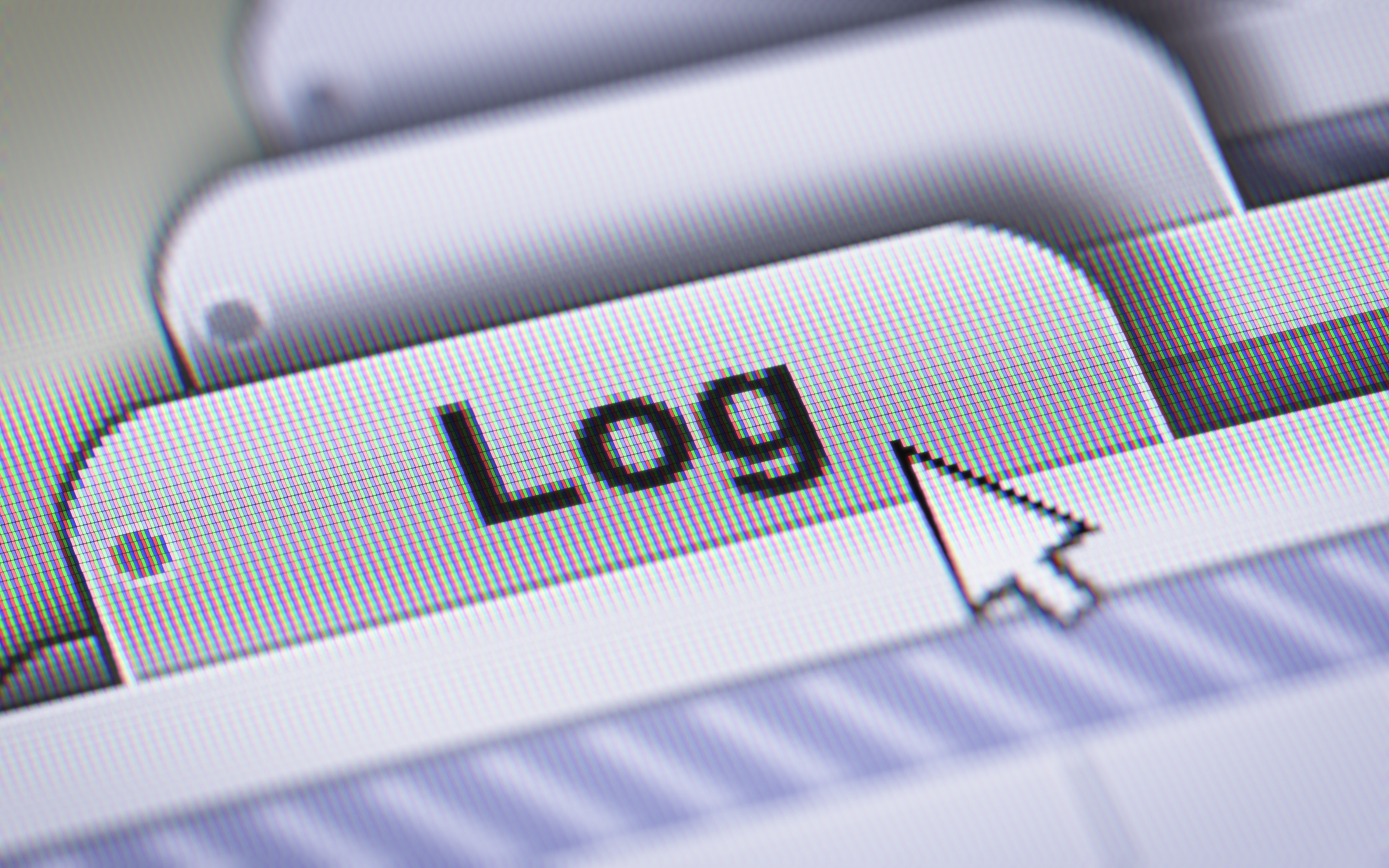 cursor arrow pointing to a Log file tab