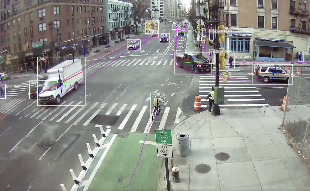 New York street scene, overlayed with VivaCity AI.