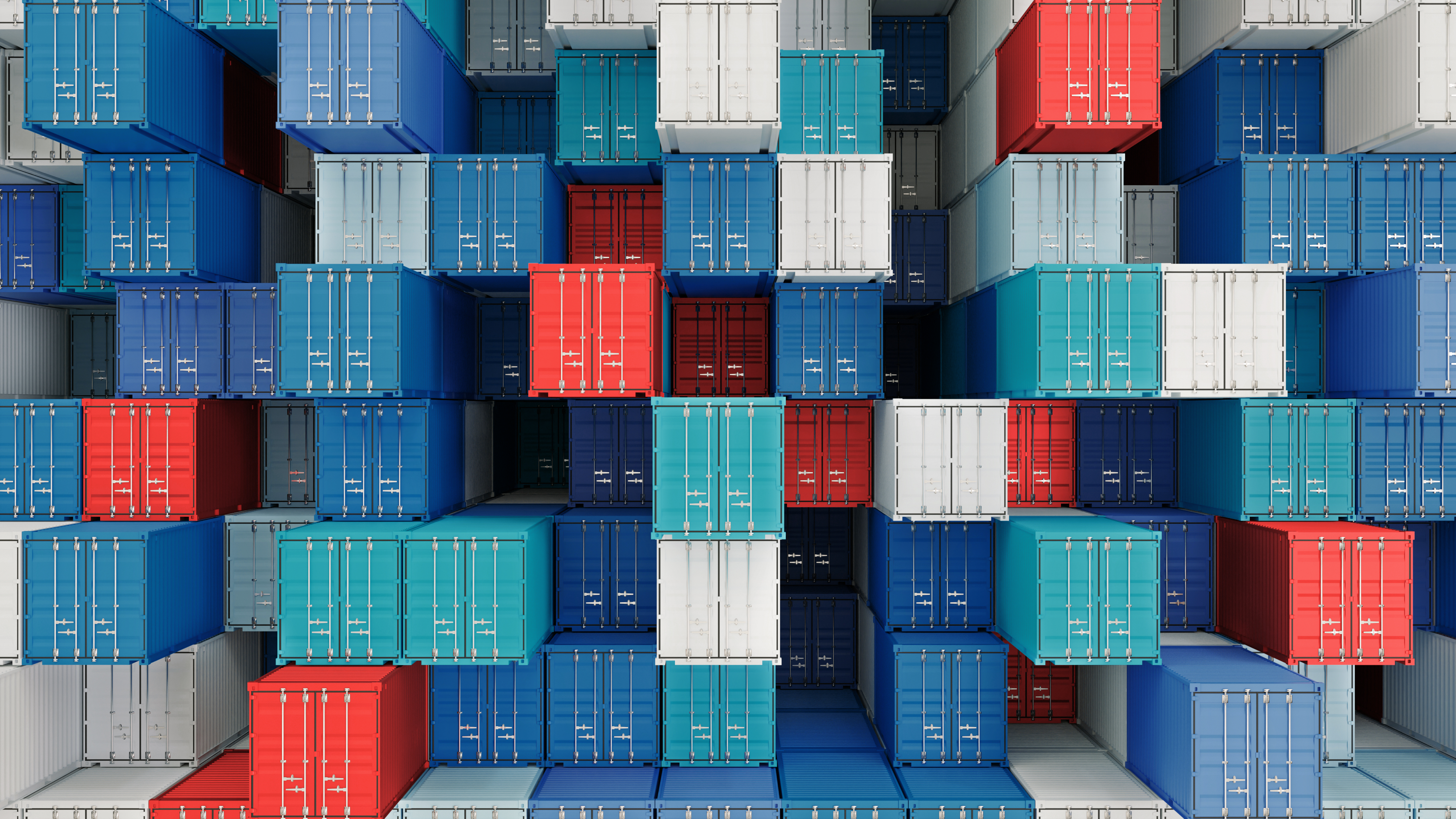 container boxes in warehouse in shipping port.