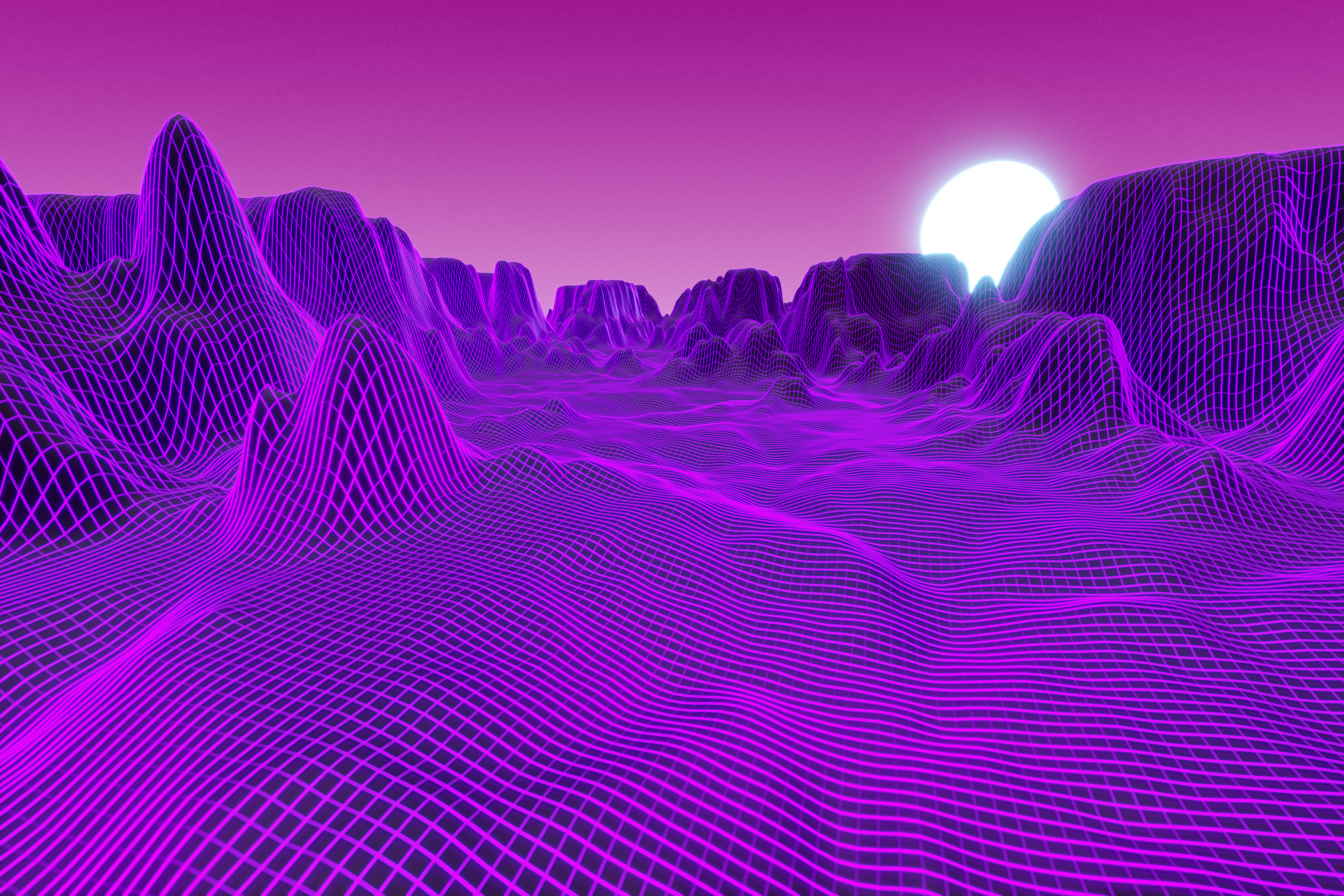 Image of digital pink mountains