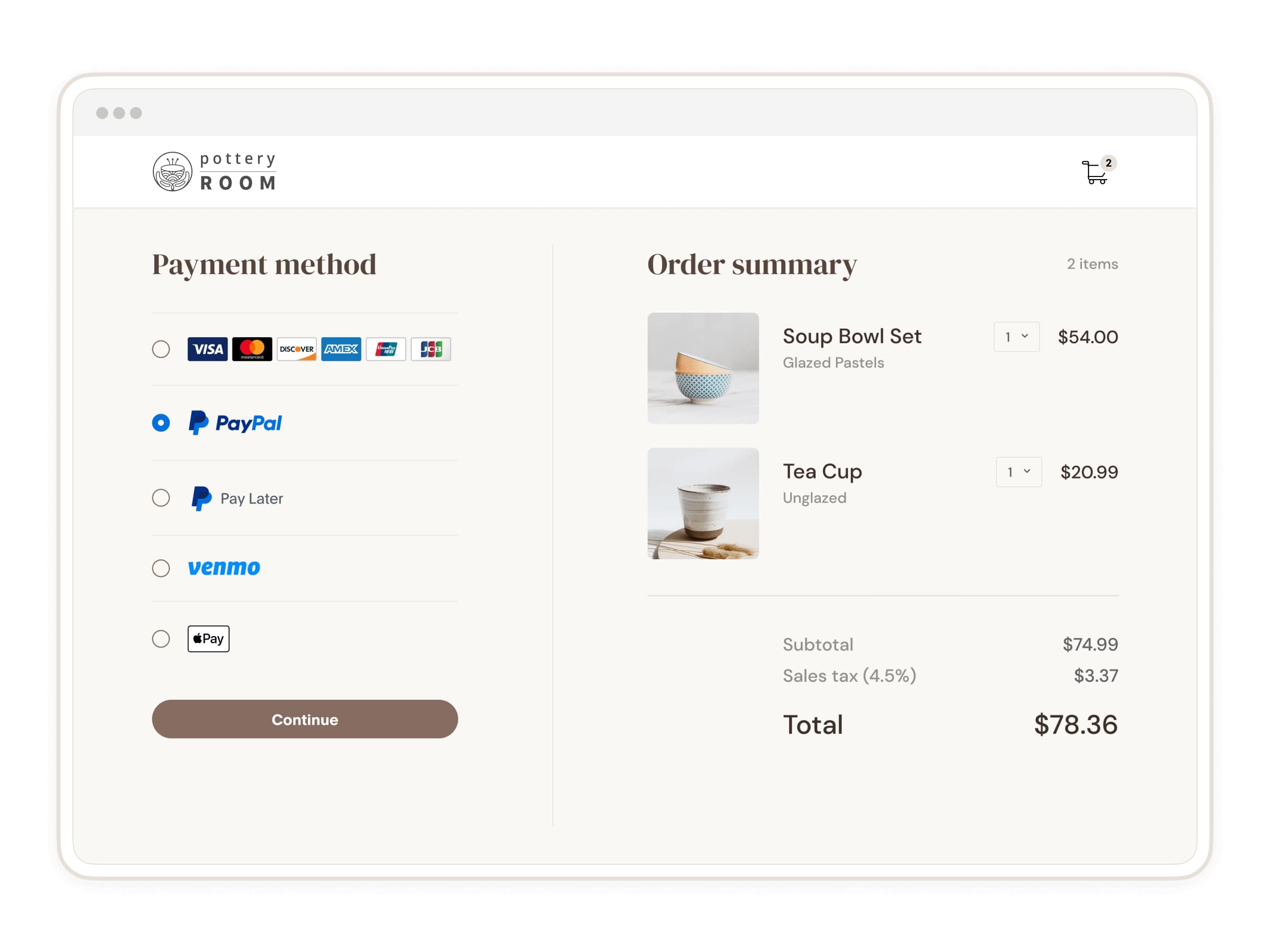 PayPal Complete Payments screen
