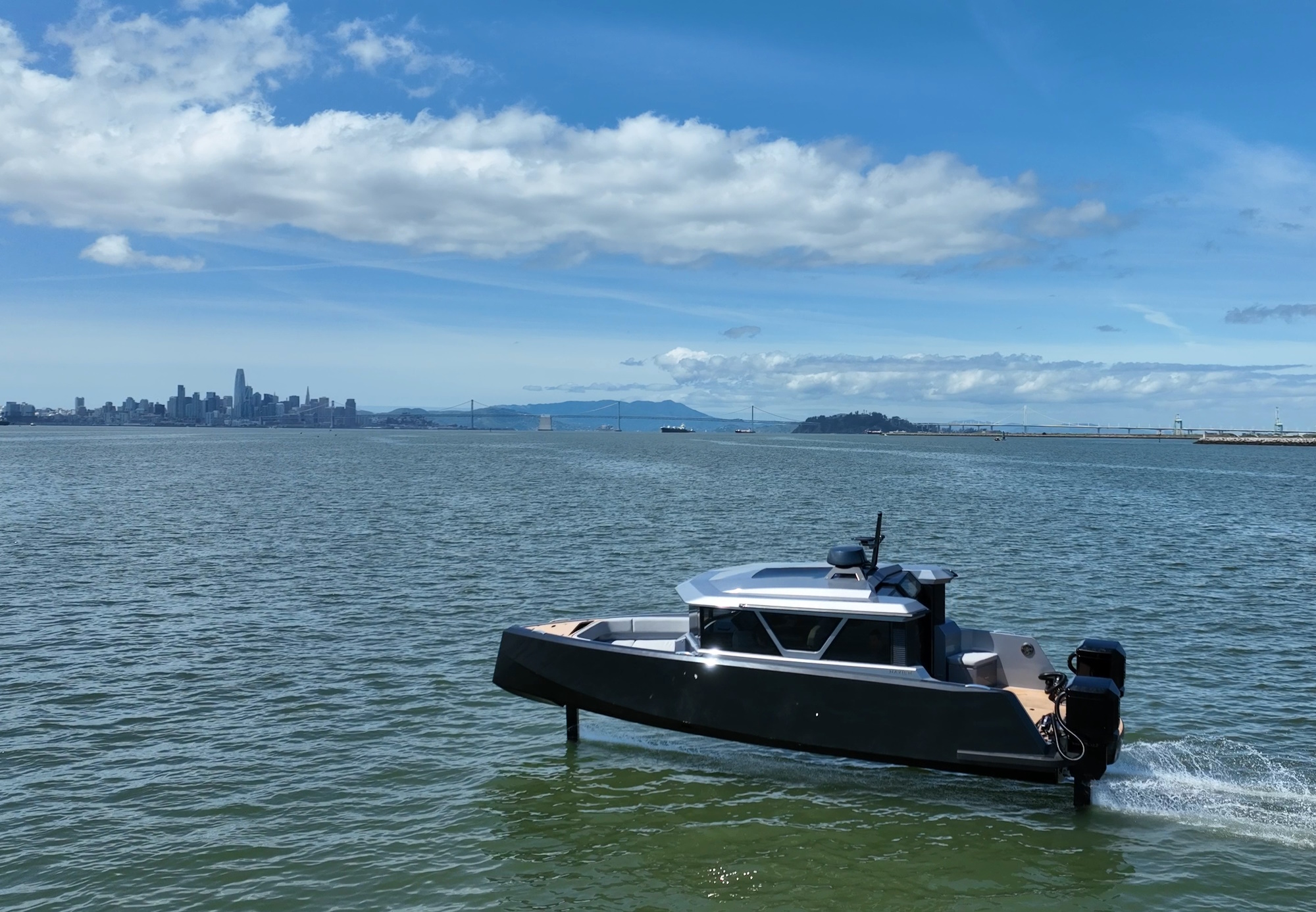 Navier's N30 foils through the waters of San Francisco Bay.