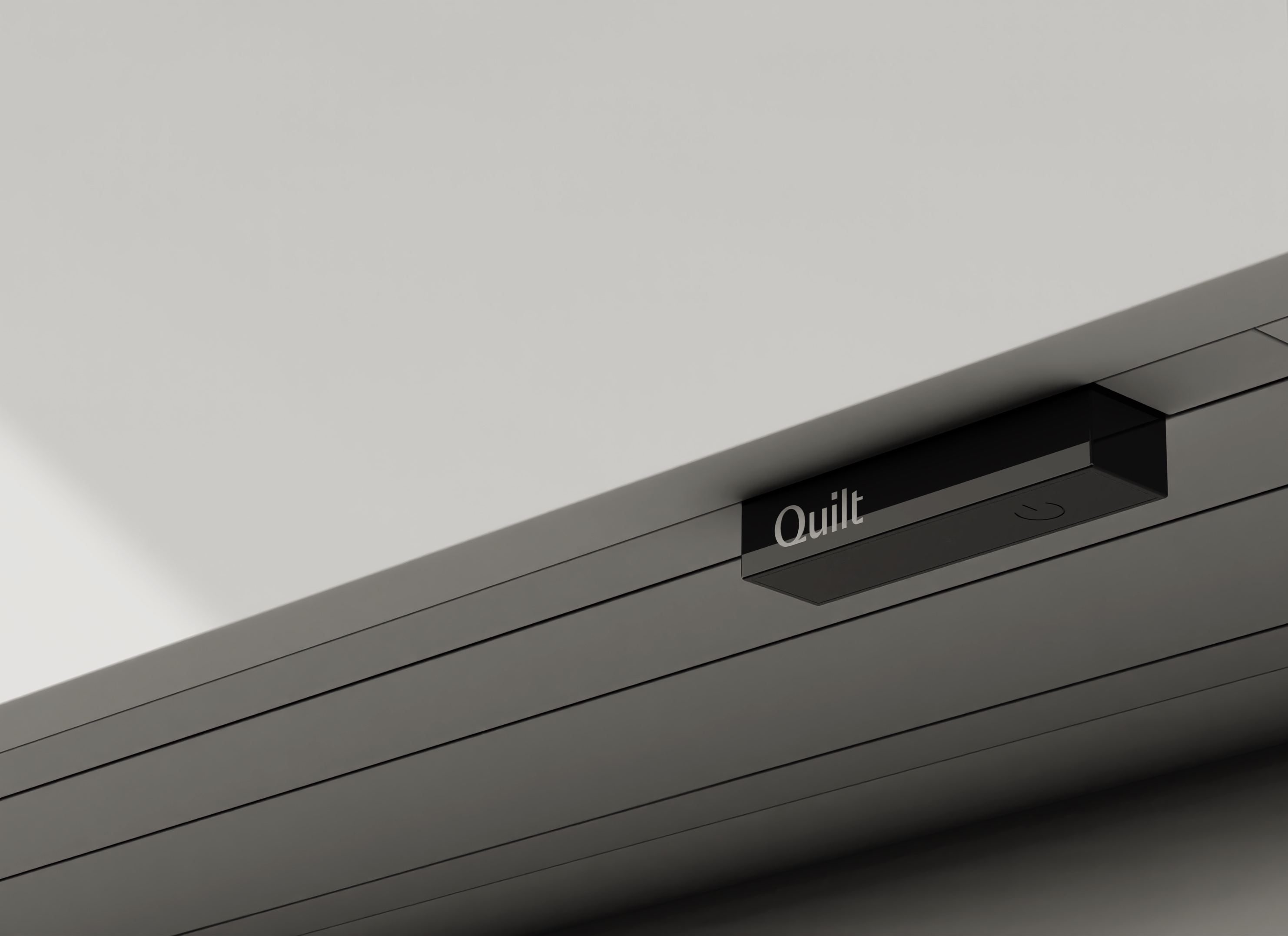 Quilt's heat pump prototype seen in a closeup.