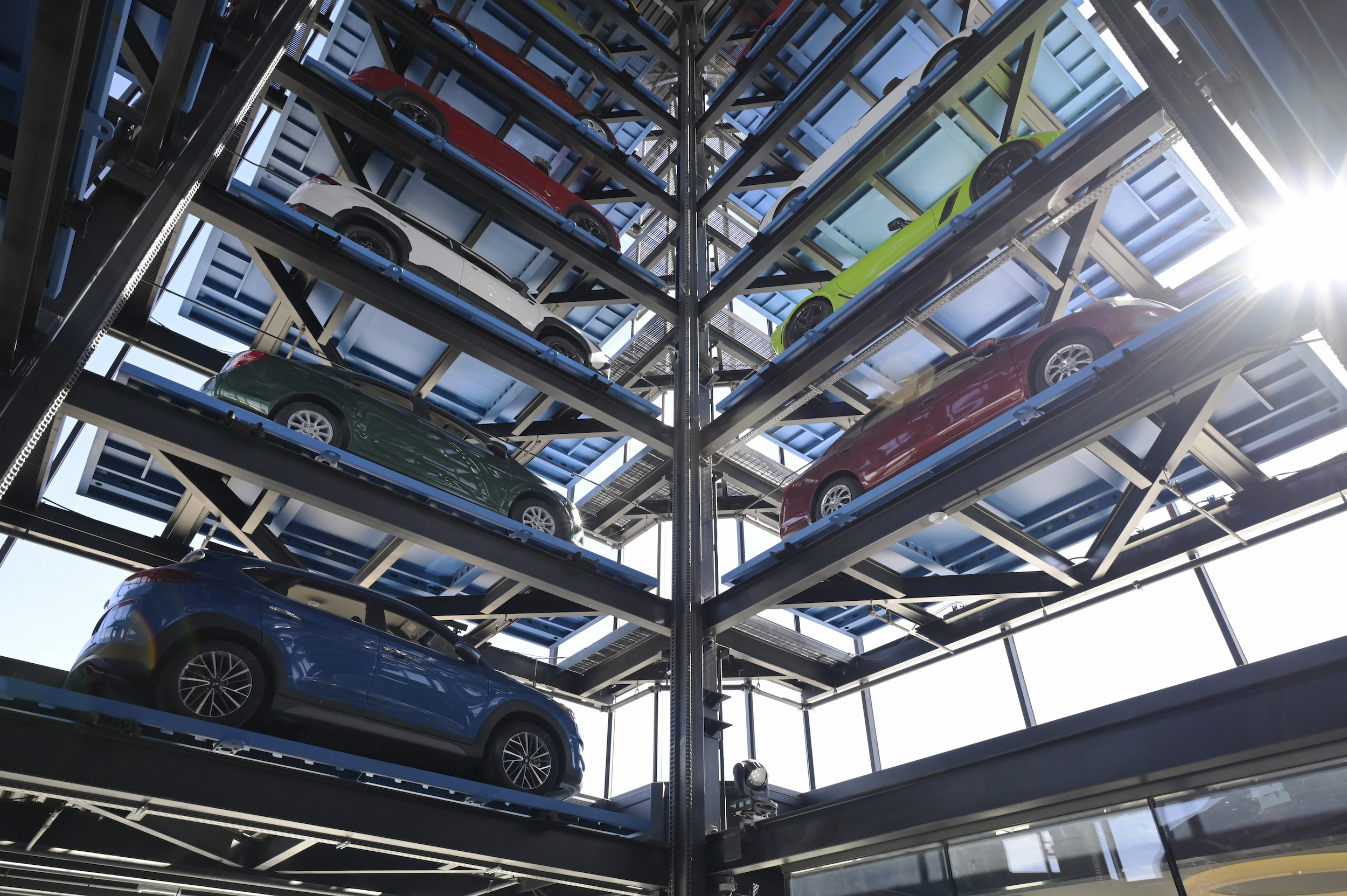 Inside Carvana's car vending machine