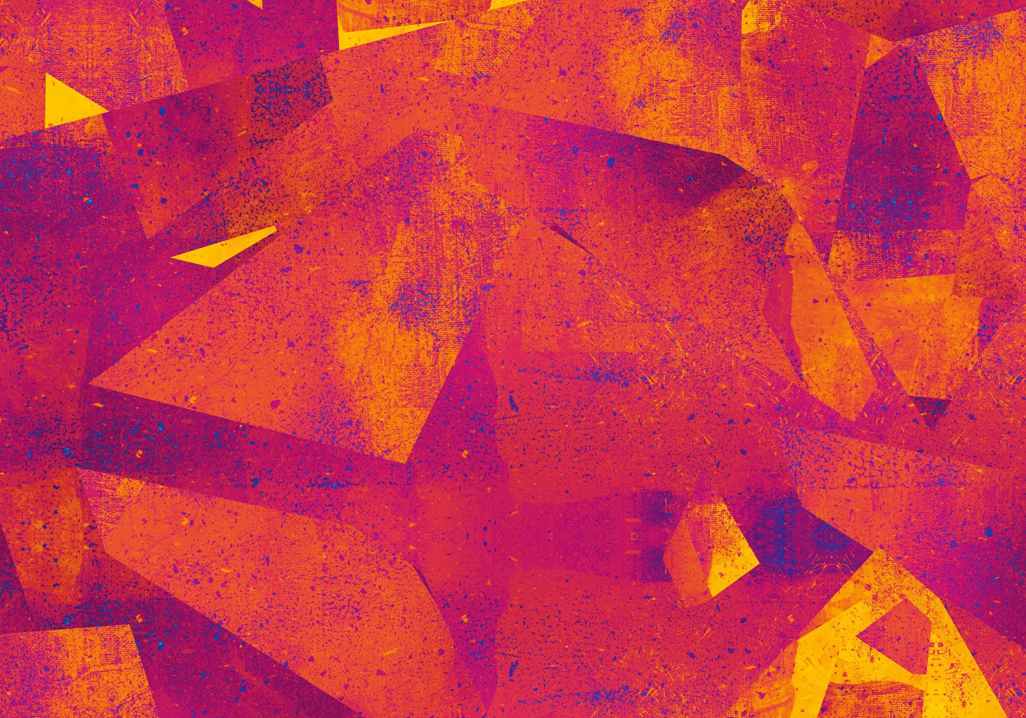 Abstract oil painting in oranges and yellow.