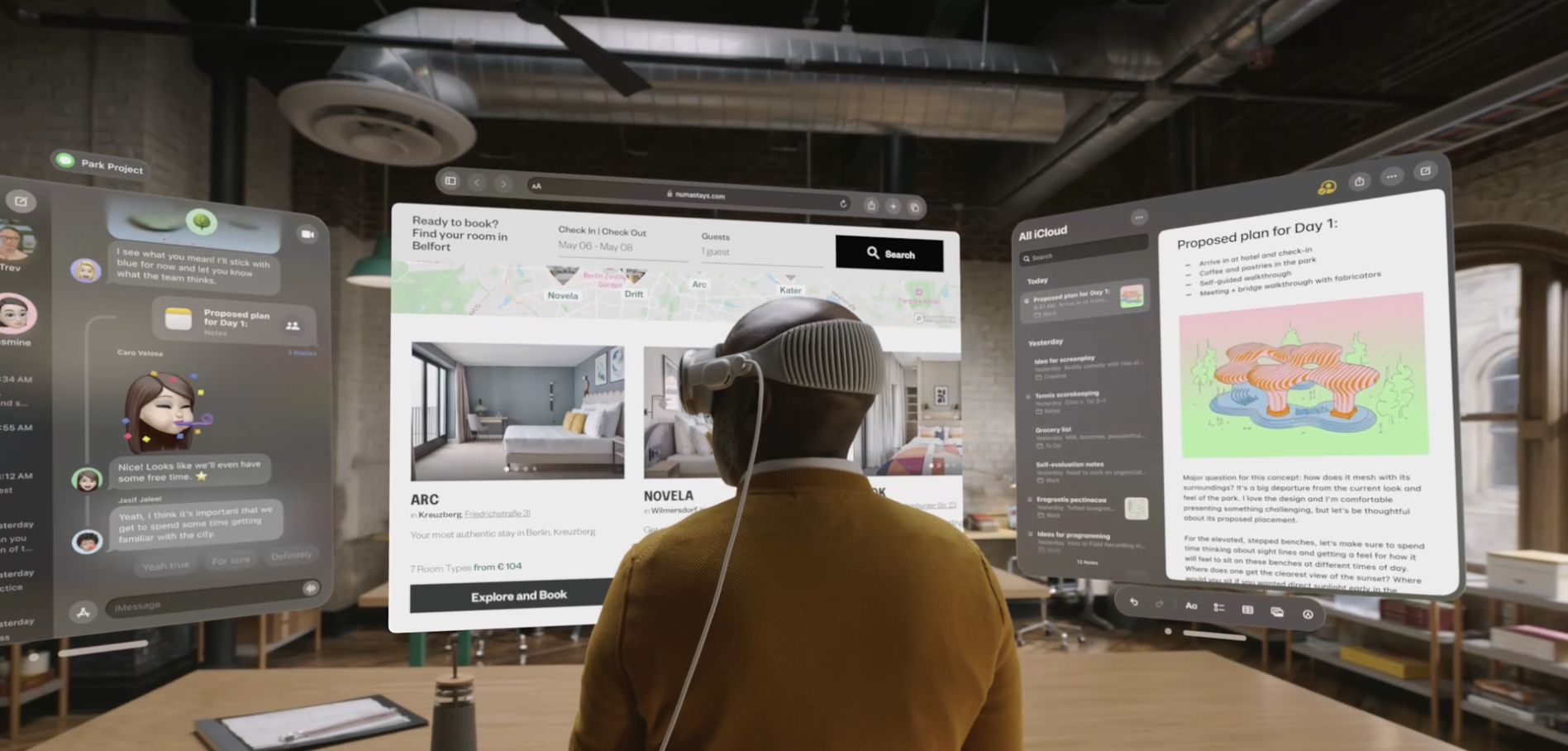 person wearing AR headset