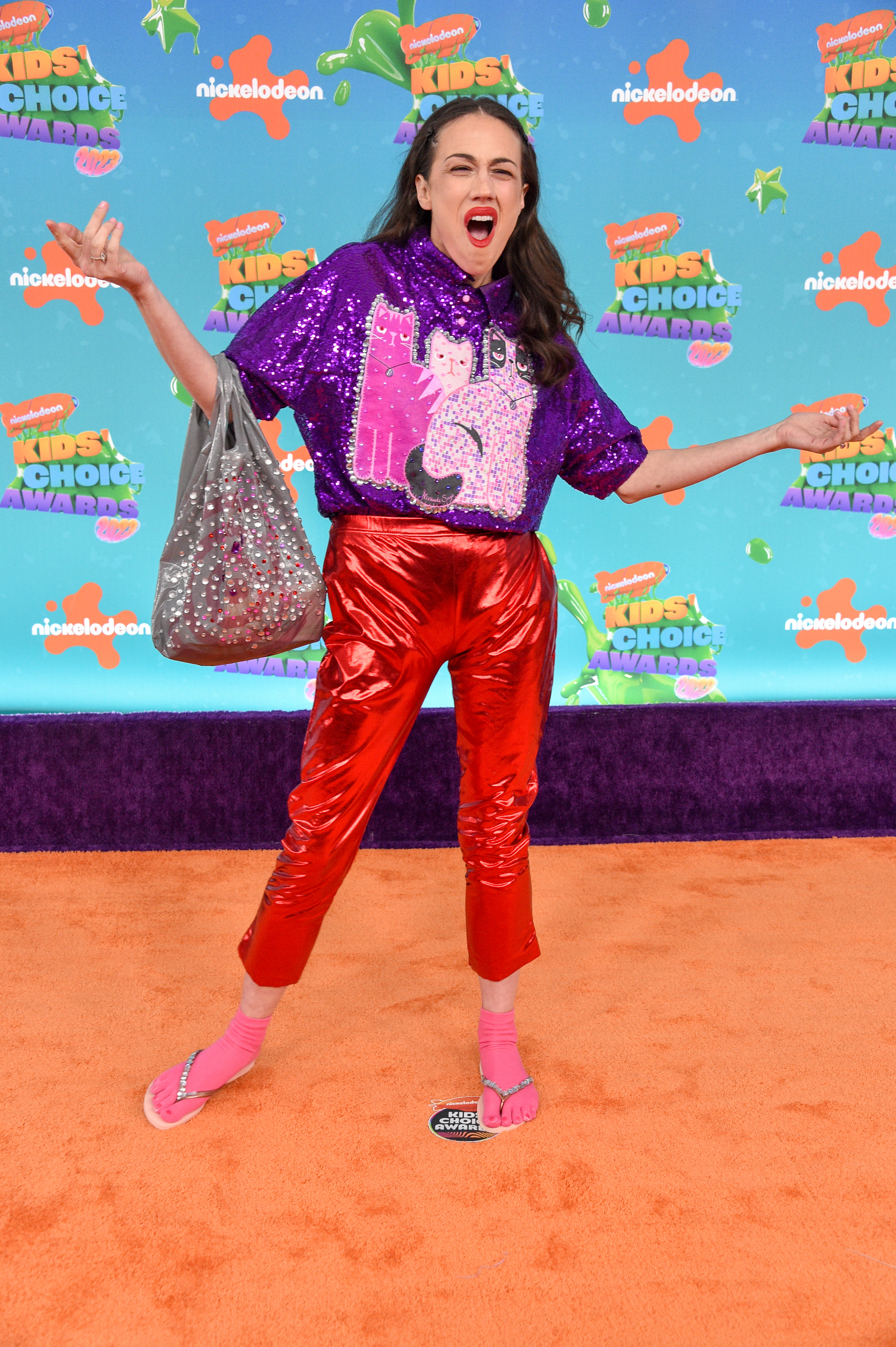 Colleen Ballinger attends Nickelodeon's Kid's Choice Awards in character as Miranda Sings.