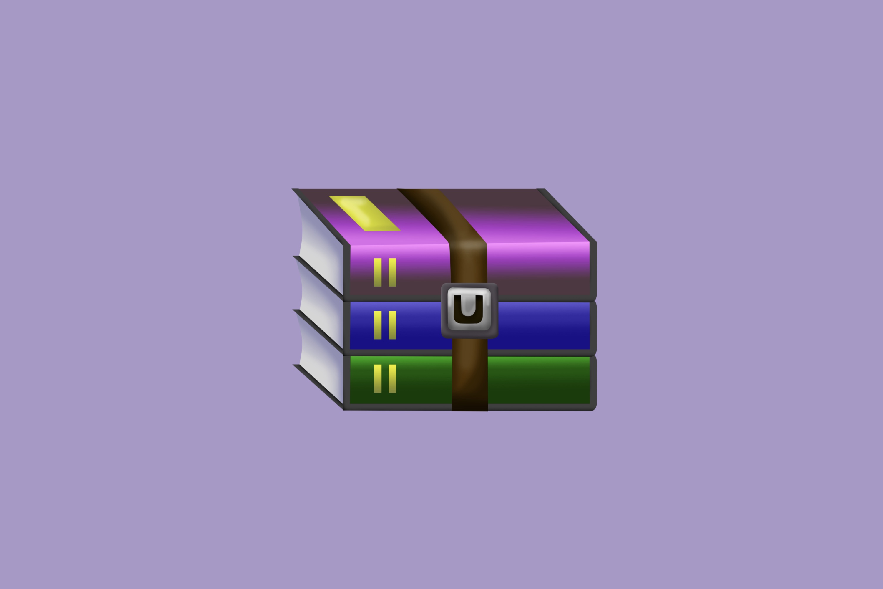 WinRAR logo on a purple background