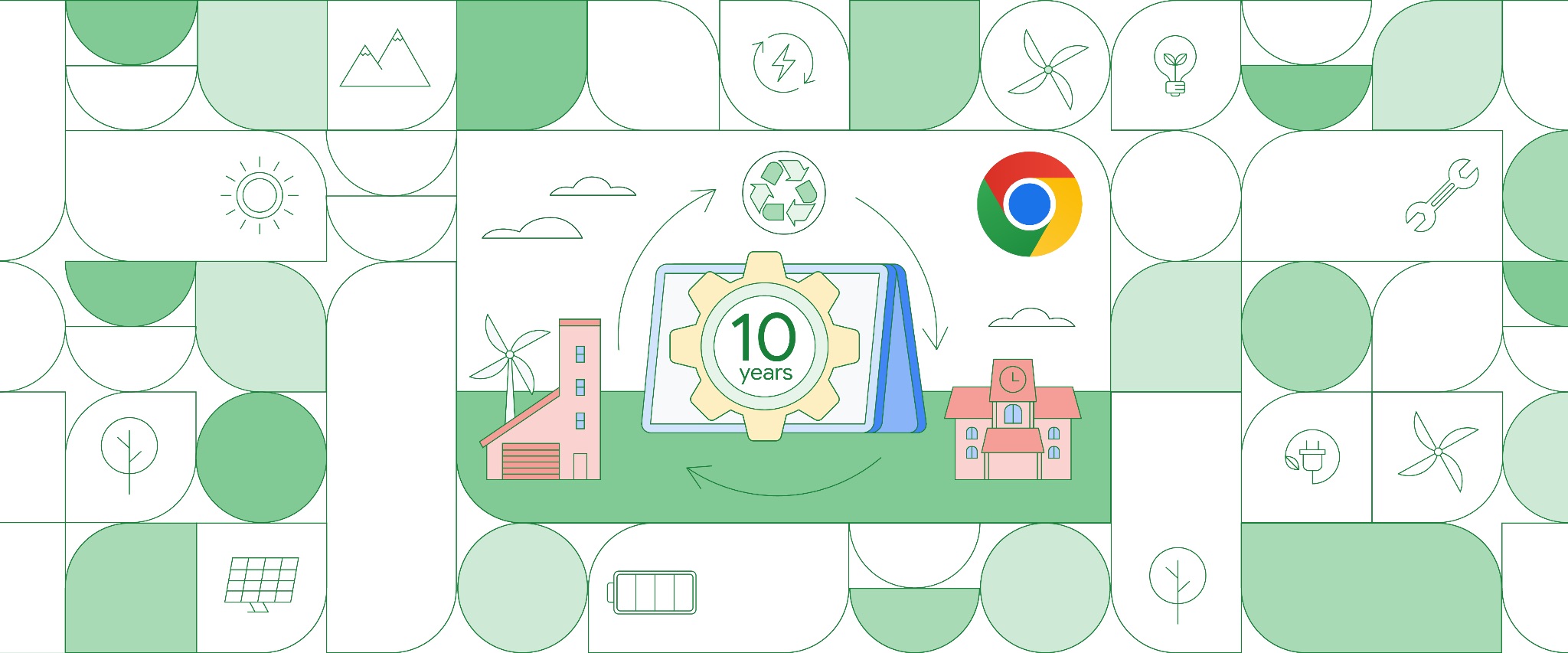 Sustainability depicted in illustration