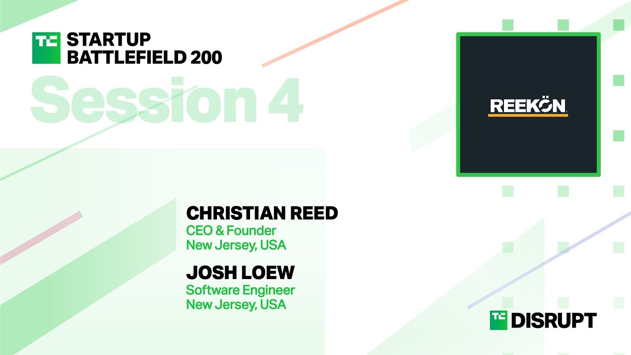 REEKON Tools Pitches at Startup Battlefield | TechCrunch Disrupt 2023