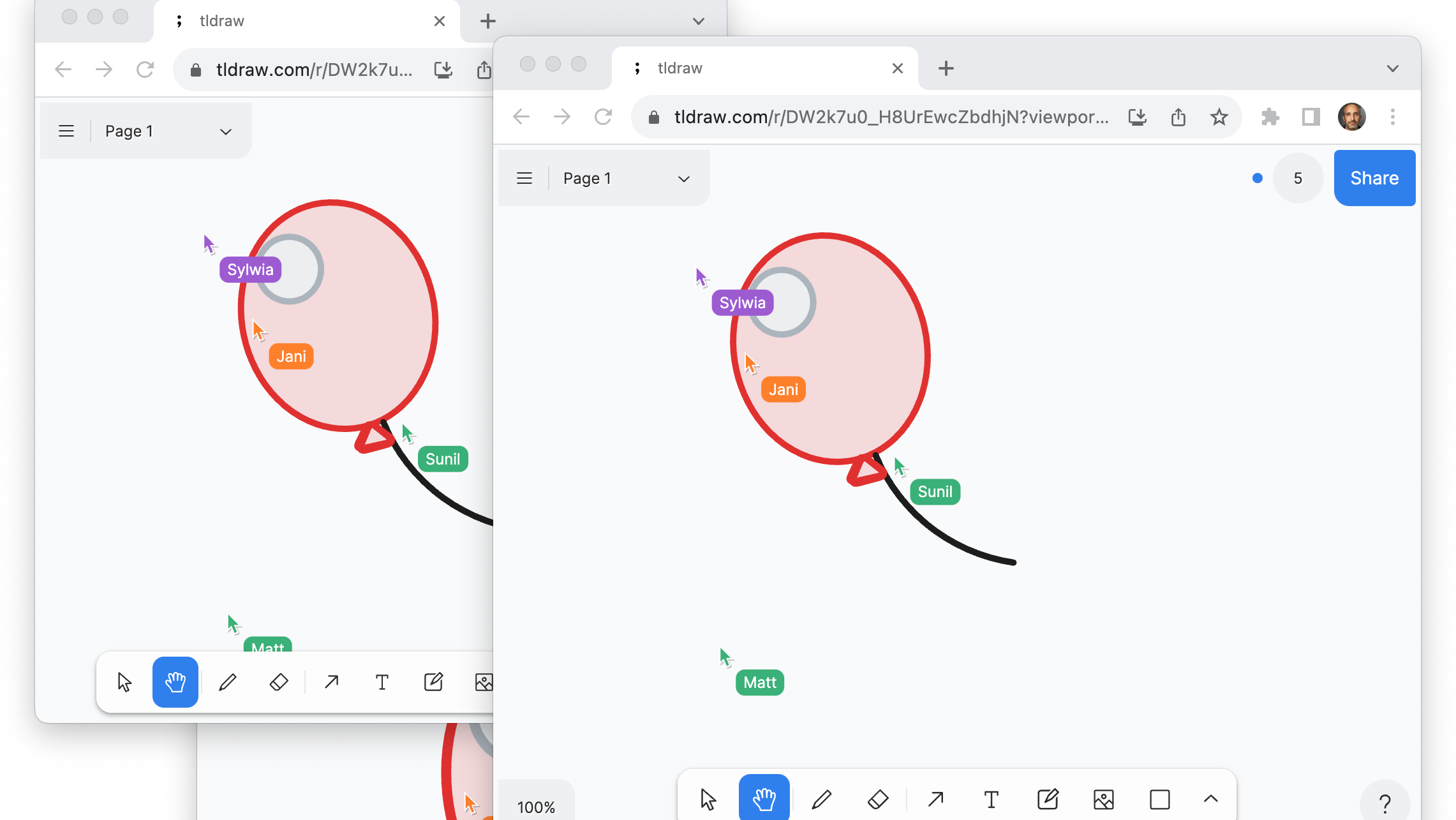PartyKit in action within Tldraw