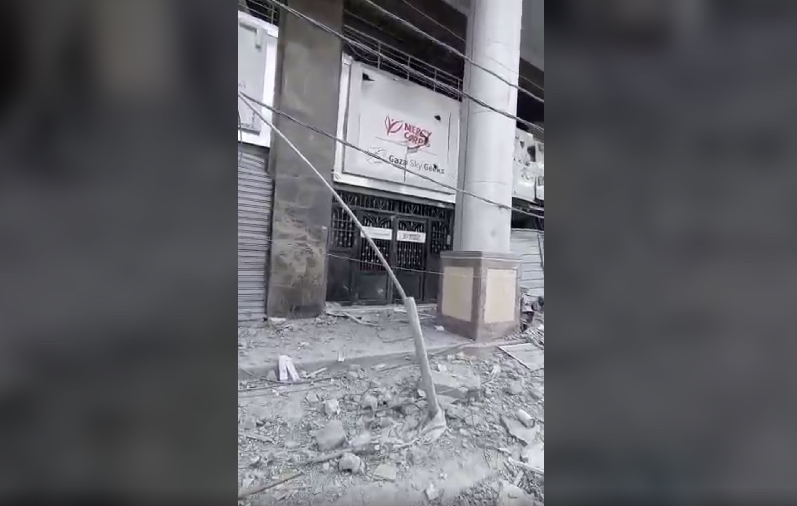 Gaza Sky Geeks office blown out by bombing