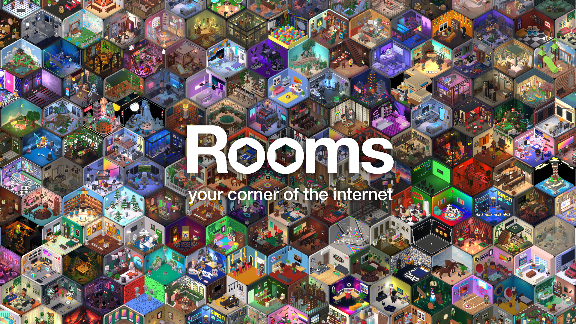 Rooms logo over splash screen