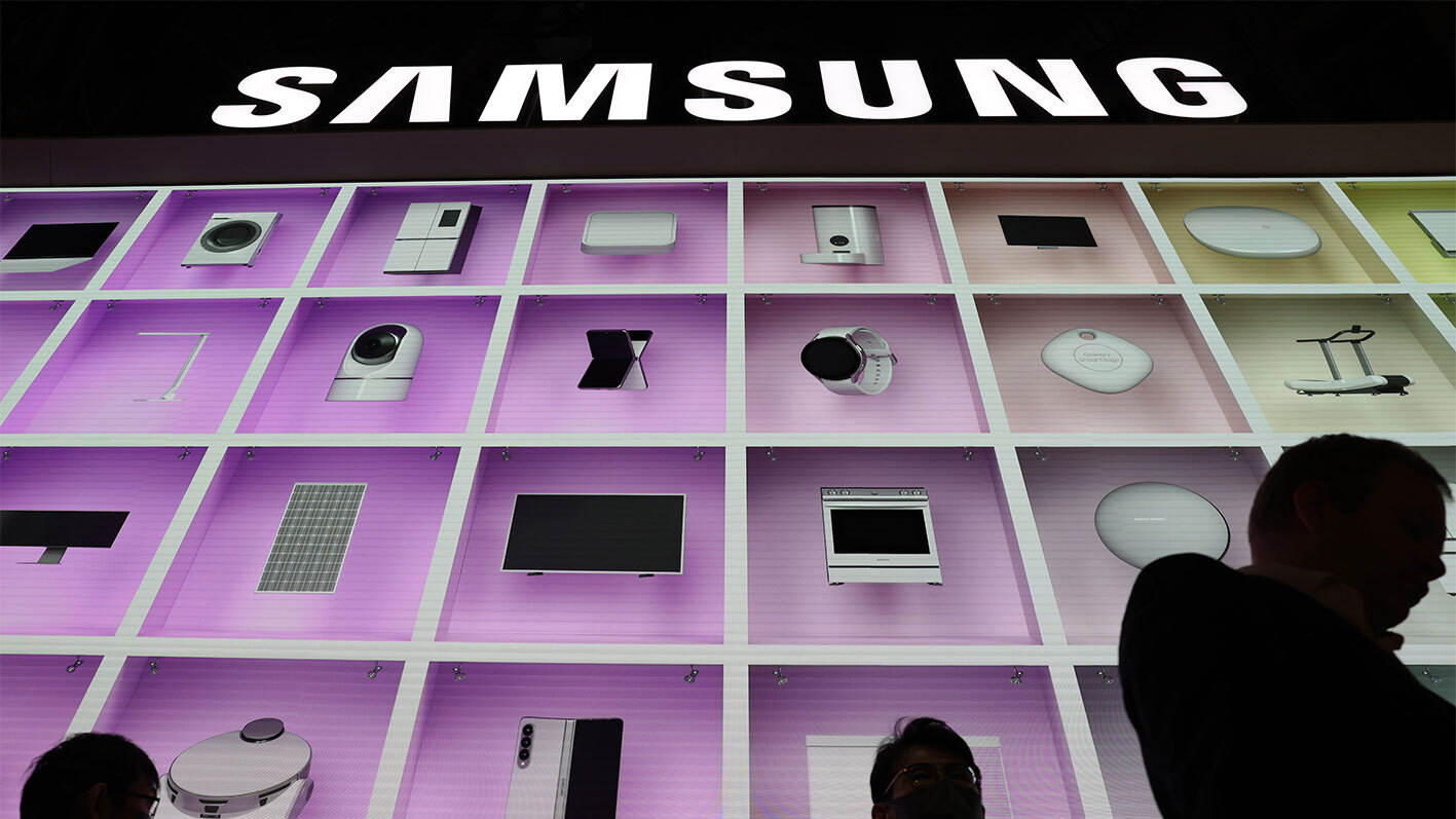 Attendees visit Samsung booth at CES 2023