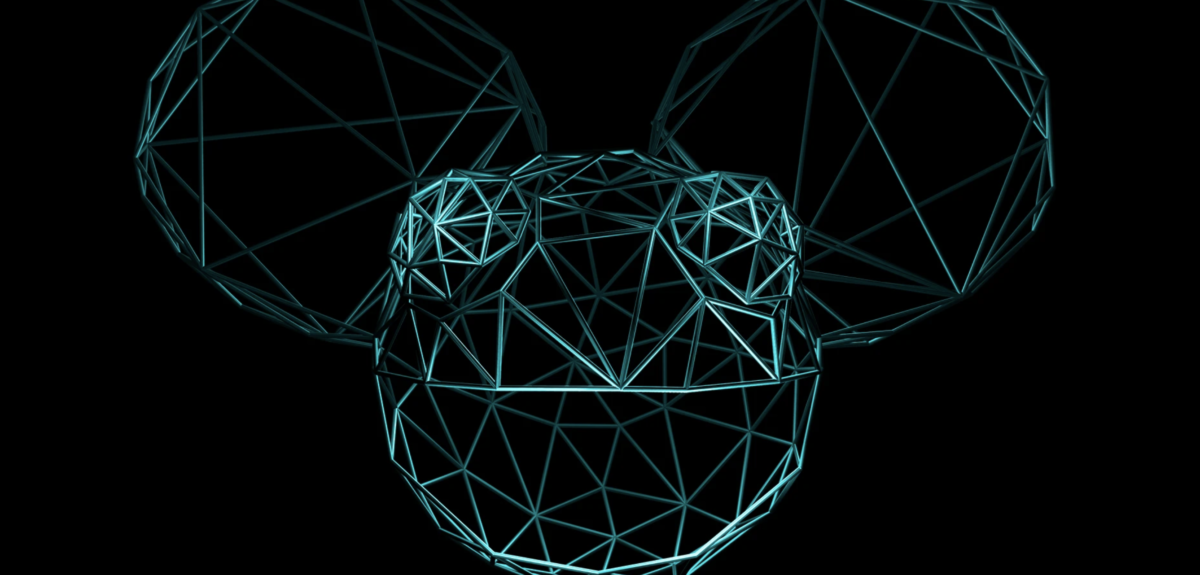 deadmau5 mouse head/ears depicted in green frame with black background
