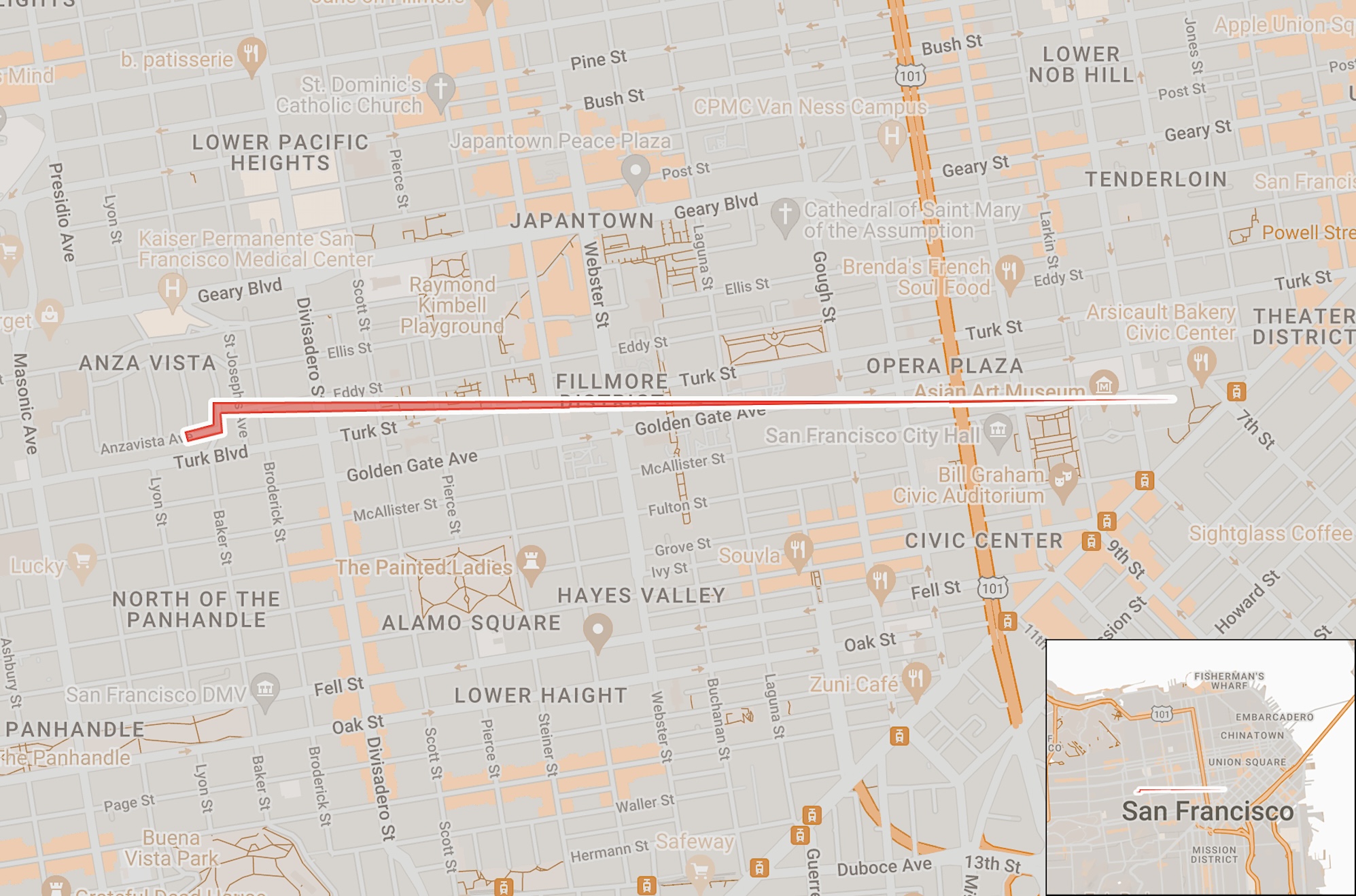 a geofence warrant that spans from Fortuna Avenue to Leavenworth Street in San Francisco