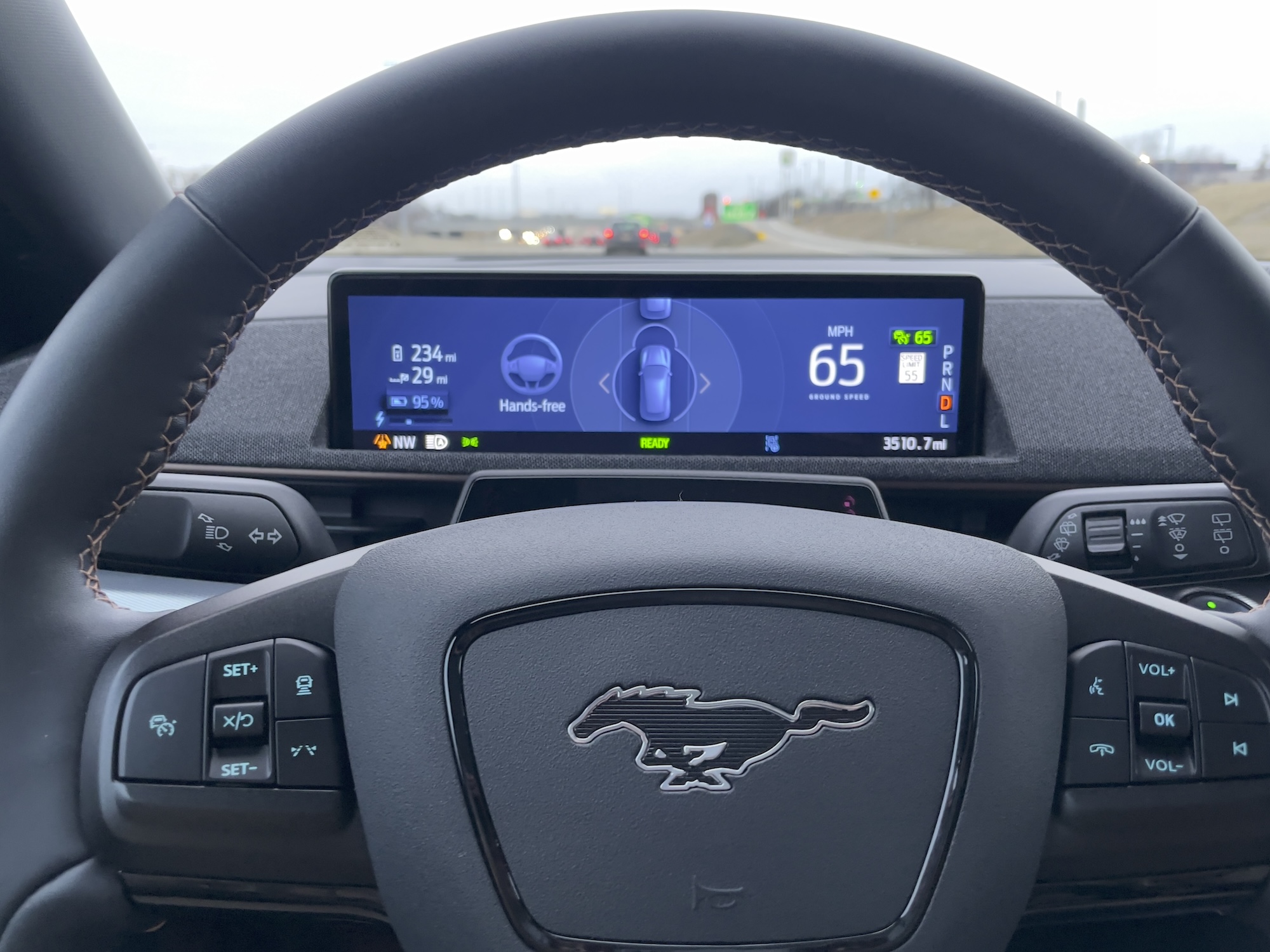 Mustang steering wheel, Ford BlueCruise