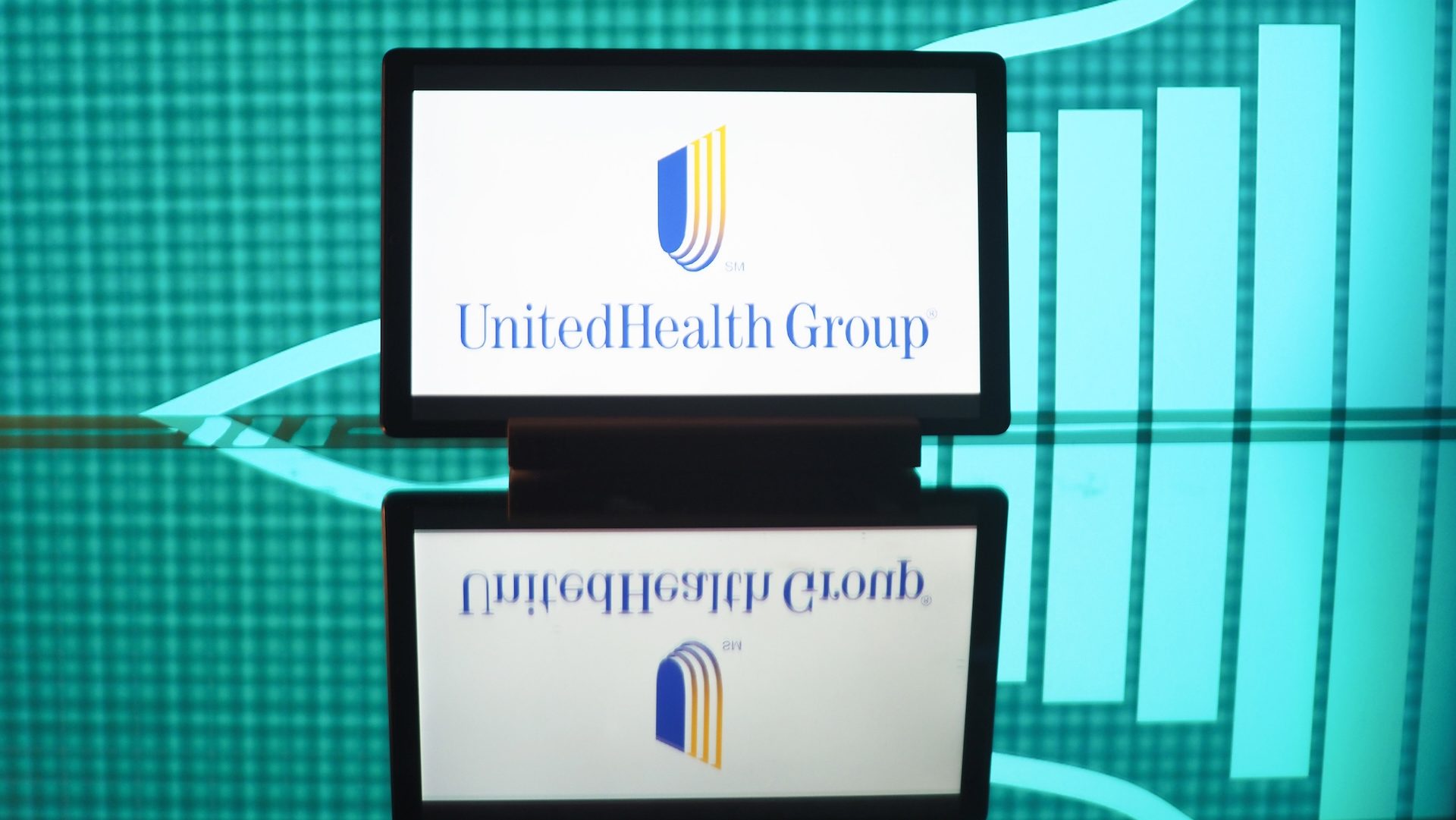UnitedHealth Group Inc logo seen displayed on a tablet.