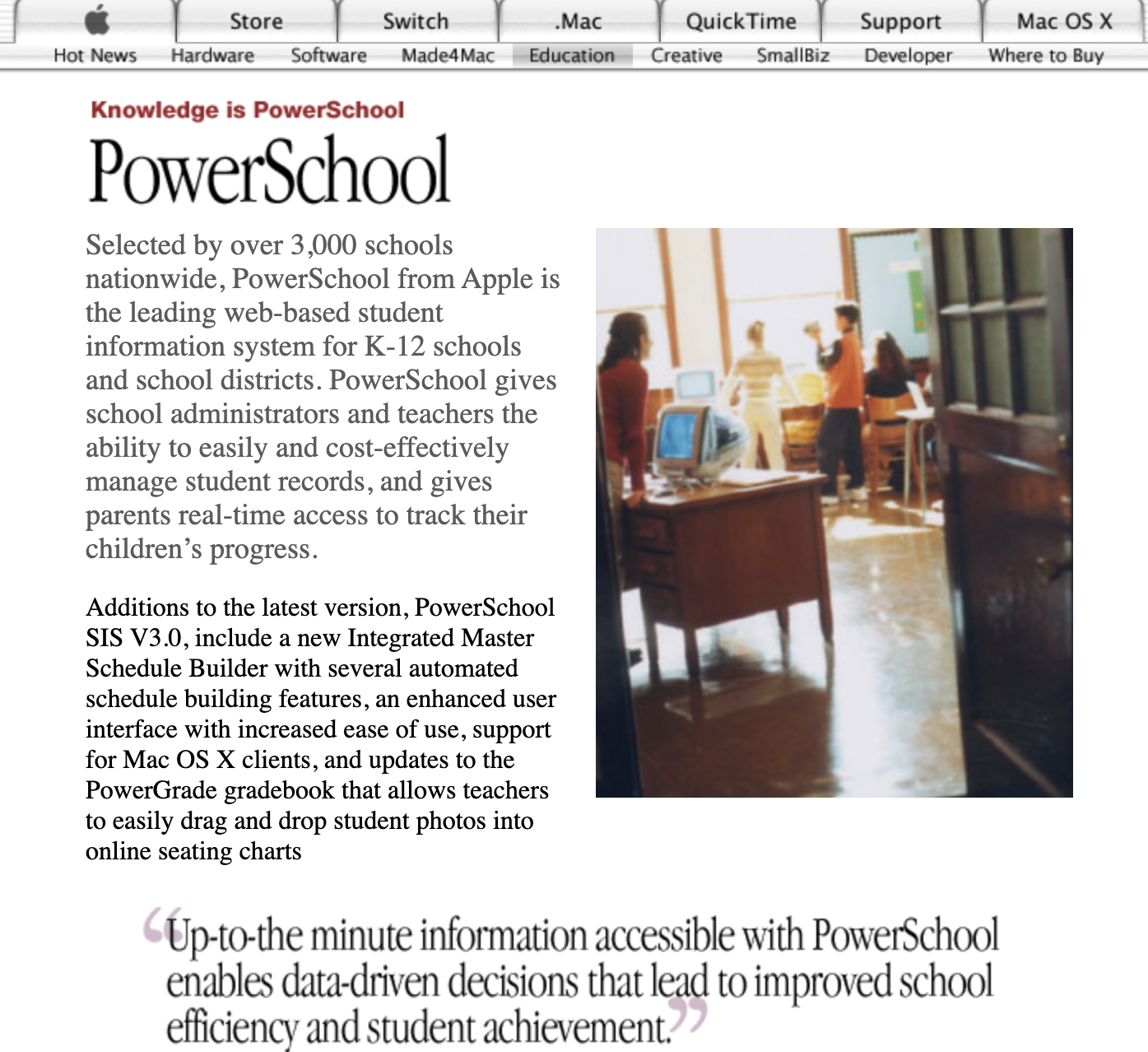 PowerSchool as an Apple product