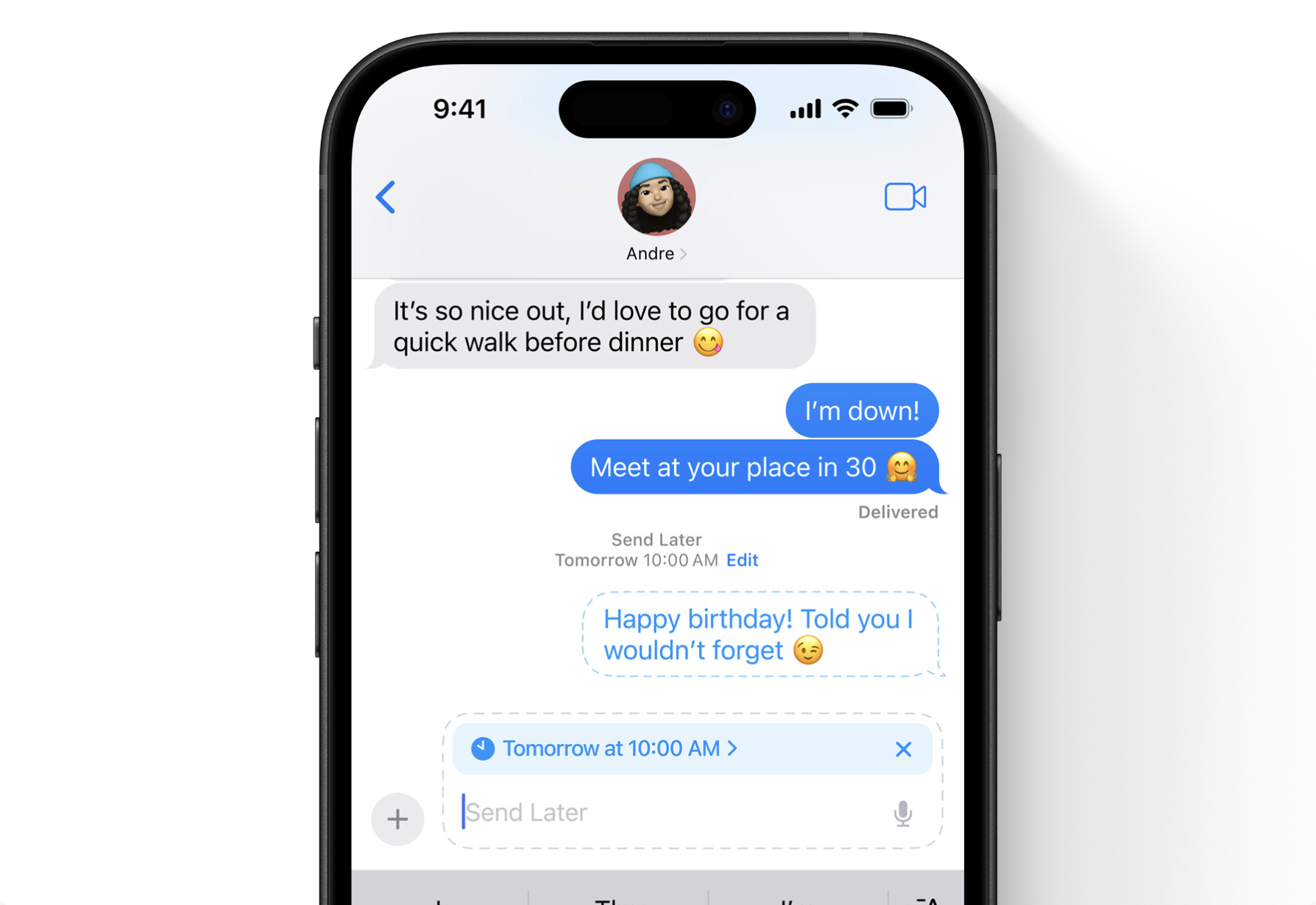 Apple scheduled send