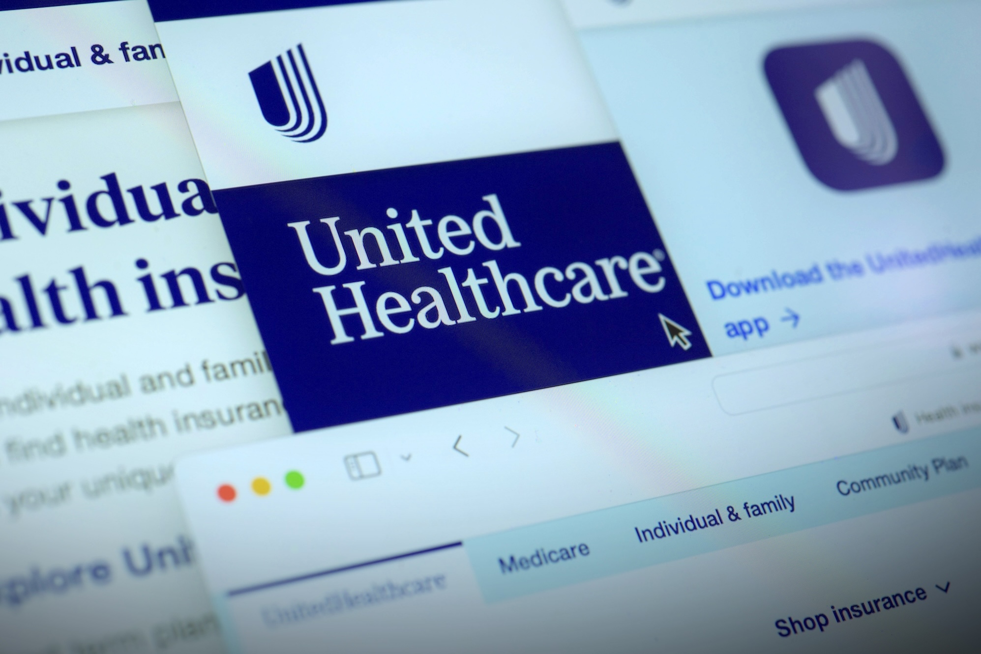 Pages from the United Healthcare website are displayed on a computer screen, Feb. 29, 2024, in New York. UnitedHealth says files with personal information that could cover “a substantial portion of people in America” may have been taken in the cyberattack on its Change Healthcare business.