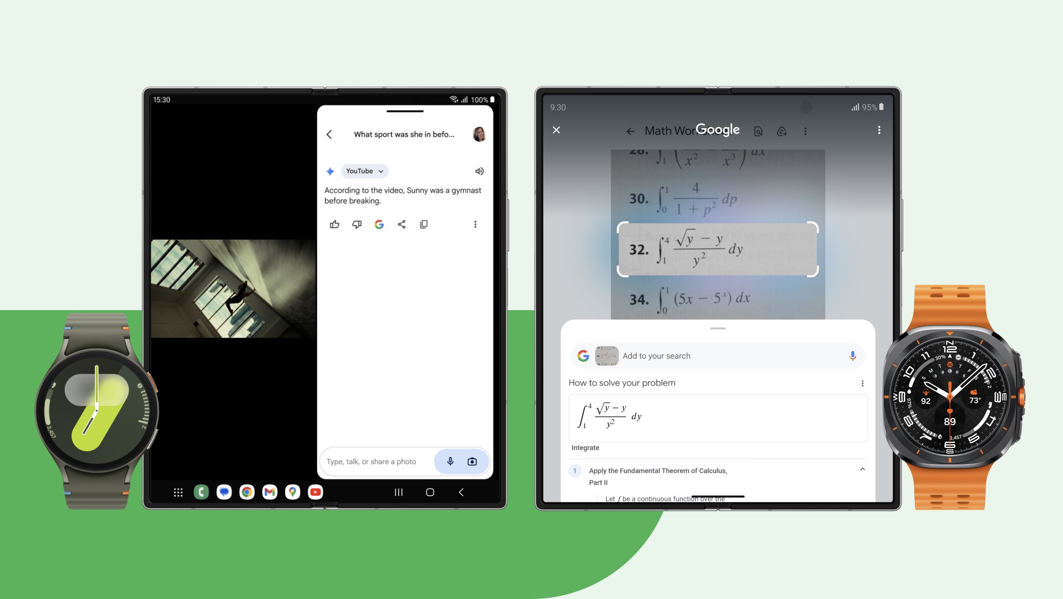 A feat image representing new Google features on Samsung devices