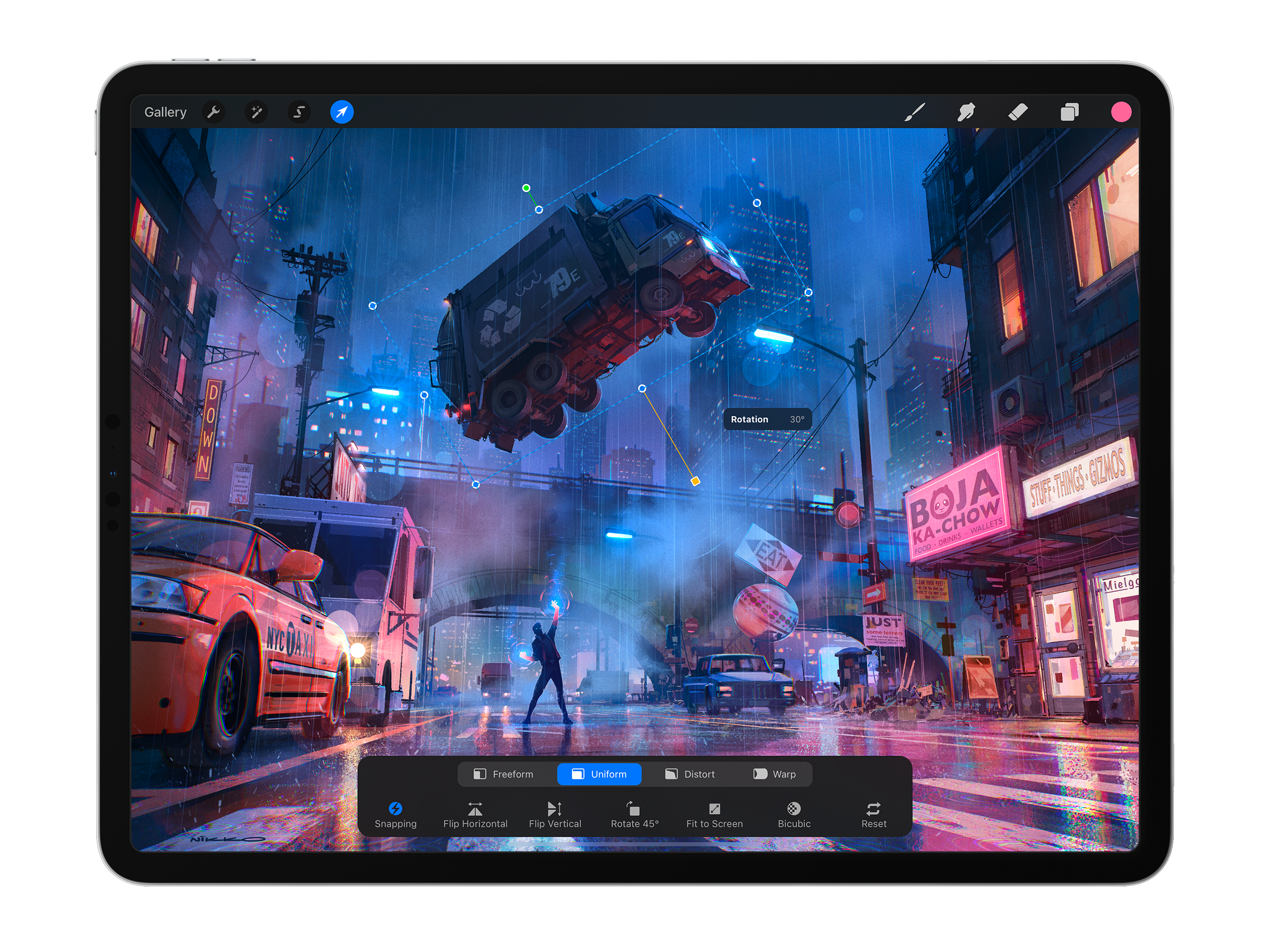 scene created using iPad design app Procreate