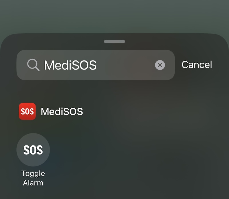 MediSOS iOS 18 app control widget