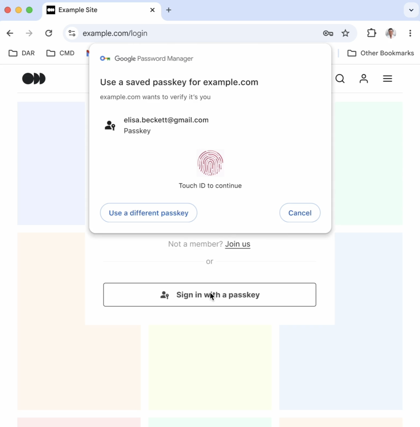 Google passkeys
