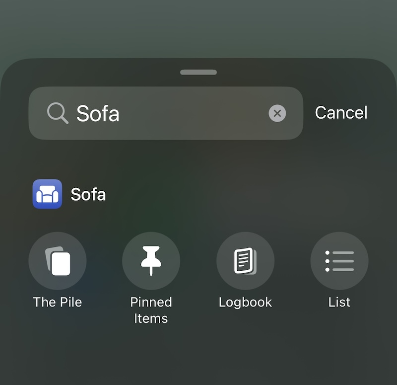 Sofa app iOS 18 Control Center