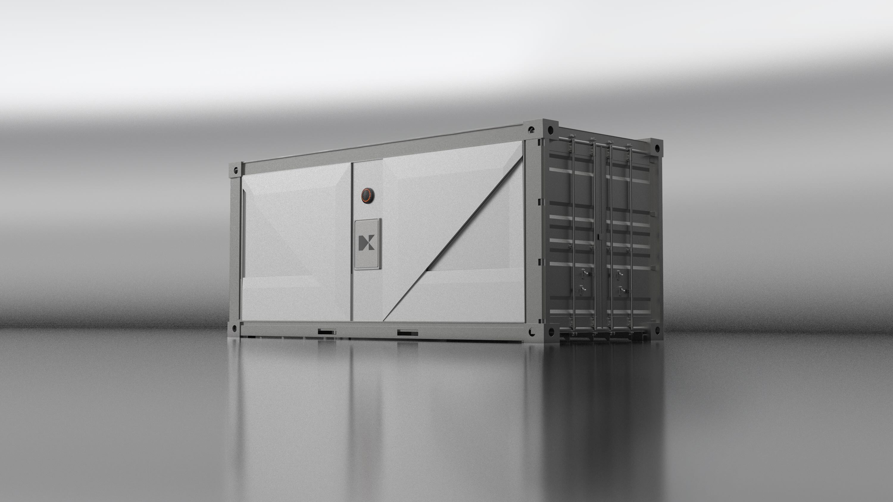 A rendering shows Karman Industries containerized heat pump.