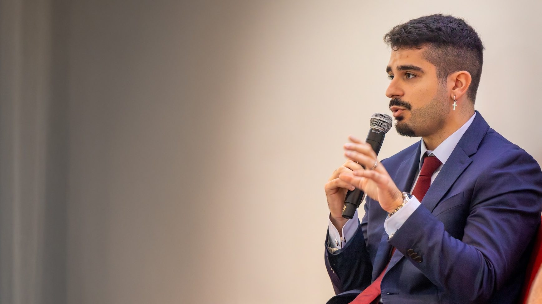 OpenBB co-founder and CEO Didier Lopes speaking at the Future of Finance and AI conference at Cornell