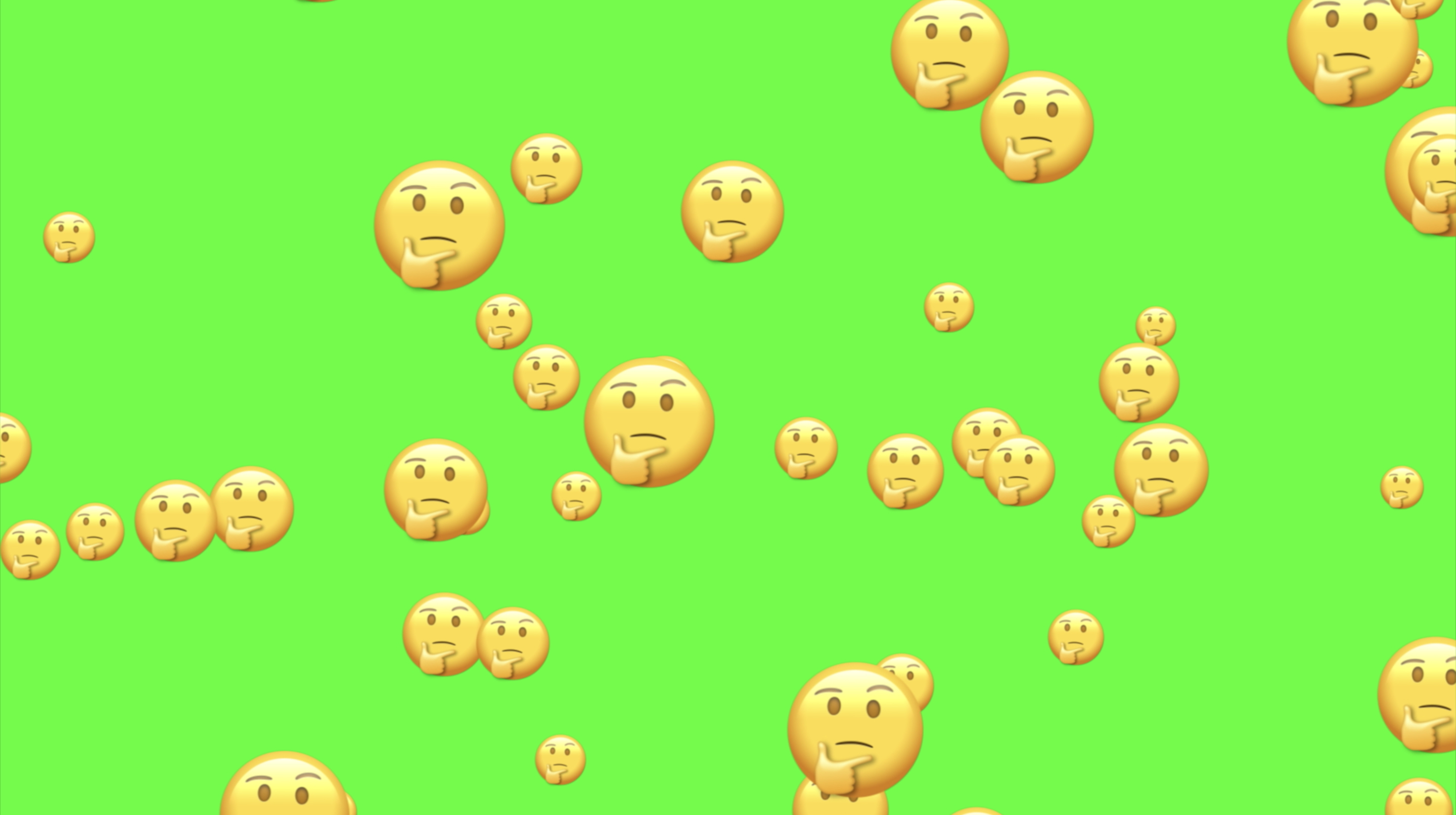 Thinking emojis on a green background.